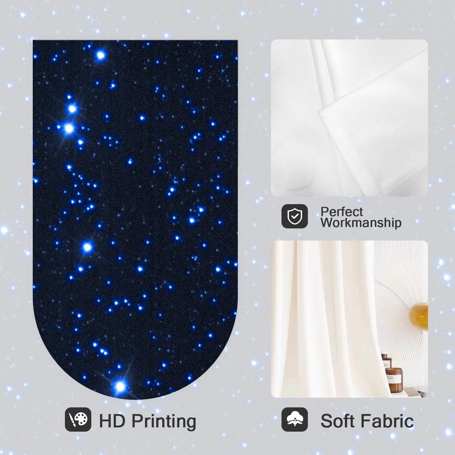 Coxila Cortinas de ventana de galaxia azul para dormitorio, 42 x 63 pulgadas, espacio exterior, estrella, negro, triple, celestial, niños, nebulosa estrellada, universo, anime, sala de estar, juego de