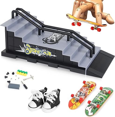 CS COSDDI Finger Toy Skateboards Finger Skateboard Park Ramp Toys Mini Fingerboard Rail Kit, Ultimate Skatepark Training Props - Rampa de parque de