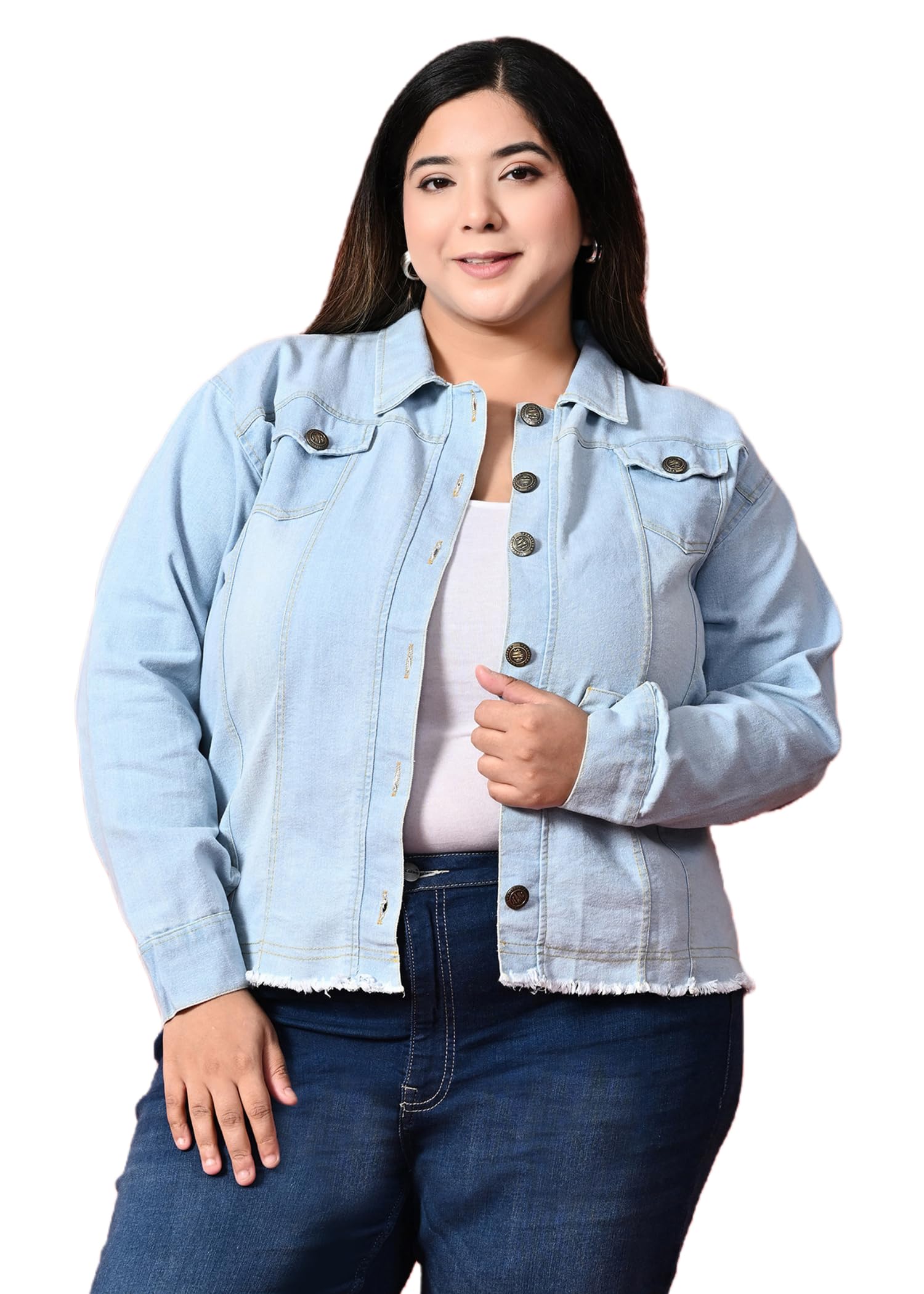 funday fashion Women Denim Full Sleeve Solid Casual Standard Length Jacket-picture-19