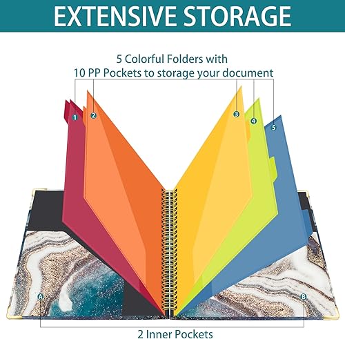 Miniatura 4 de QISTOQI Portapapeles en espiral con bloc de notas forrado recargable para tamaño de letra (11 x 8.5 pulgadas), portapapeles de tapa dura con 5