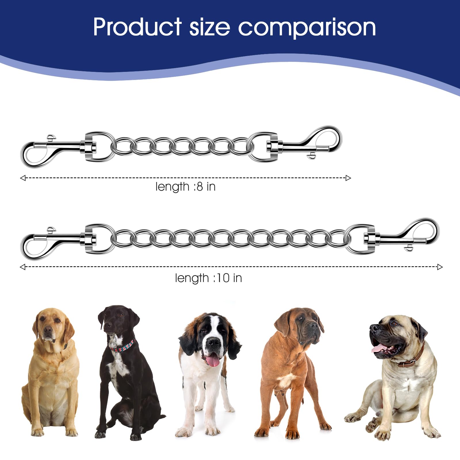 Lot De 2 Clips De Sécurité Réfléchissants Pour Collier De Chien - Pivotant à 360° - Avec Double Fermeture Pour Harnais De Chien - Clip De Sécurité