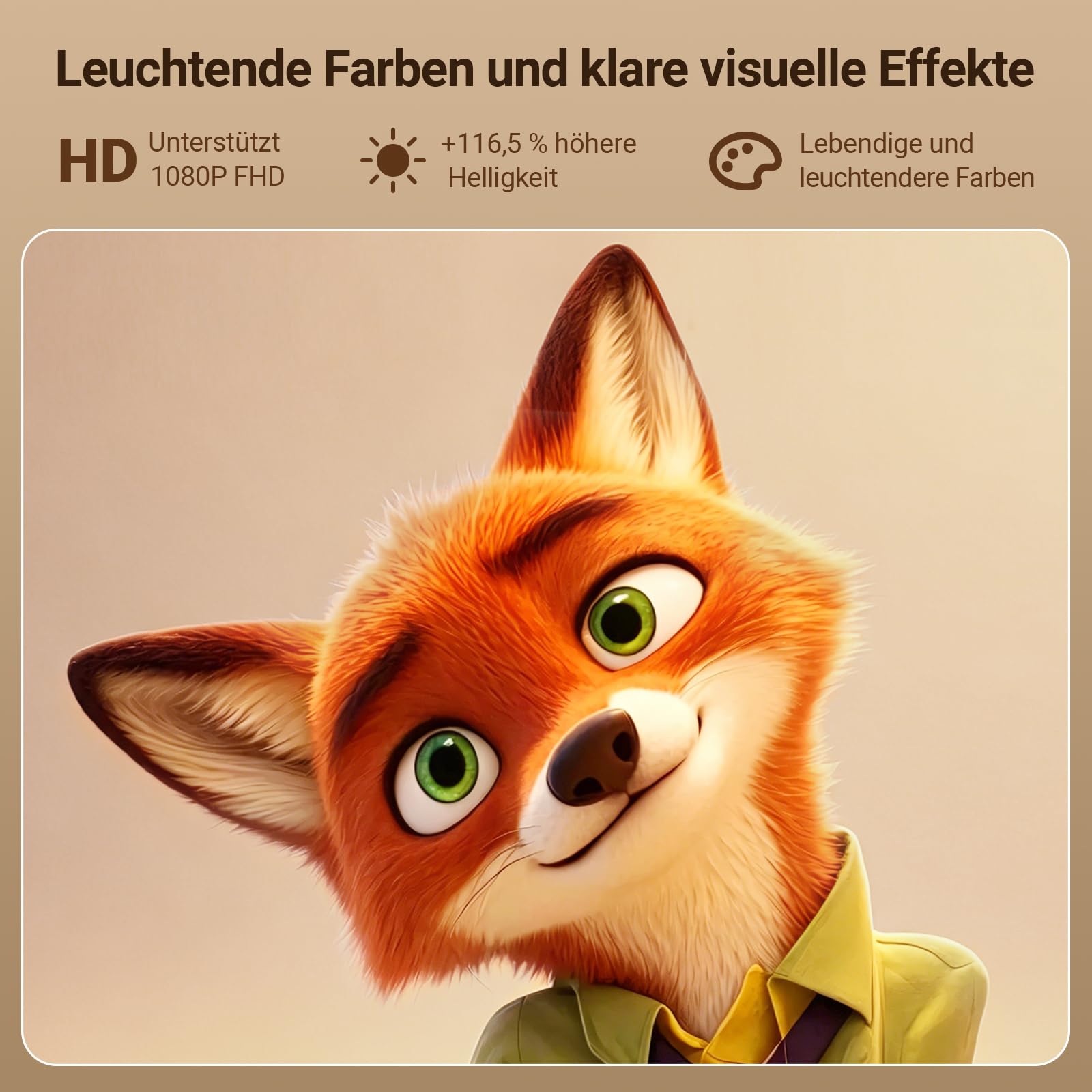 Mini Beamer Unterstützt 4K 1080P,2026 Tragbarer Smart Projektor mit WiFi 6 und BT 5, Automatische Trapezkorrektur, Mini Projektor 180° Drehung Beamer für Heimkino/Outdoor für Handy/HDMI/Laptop