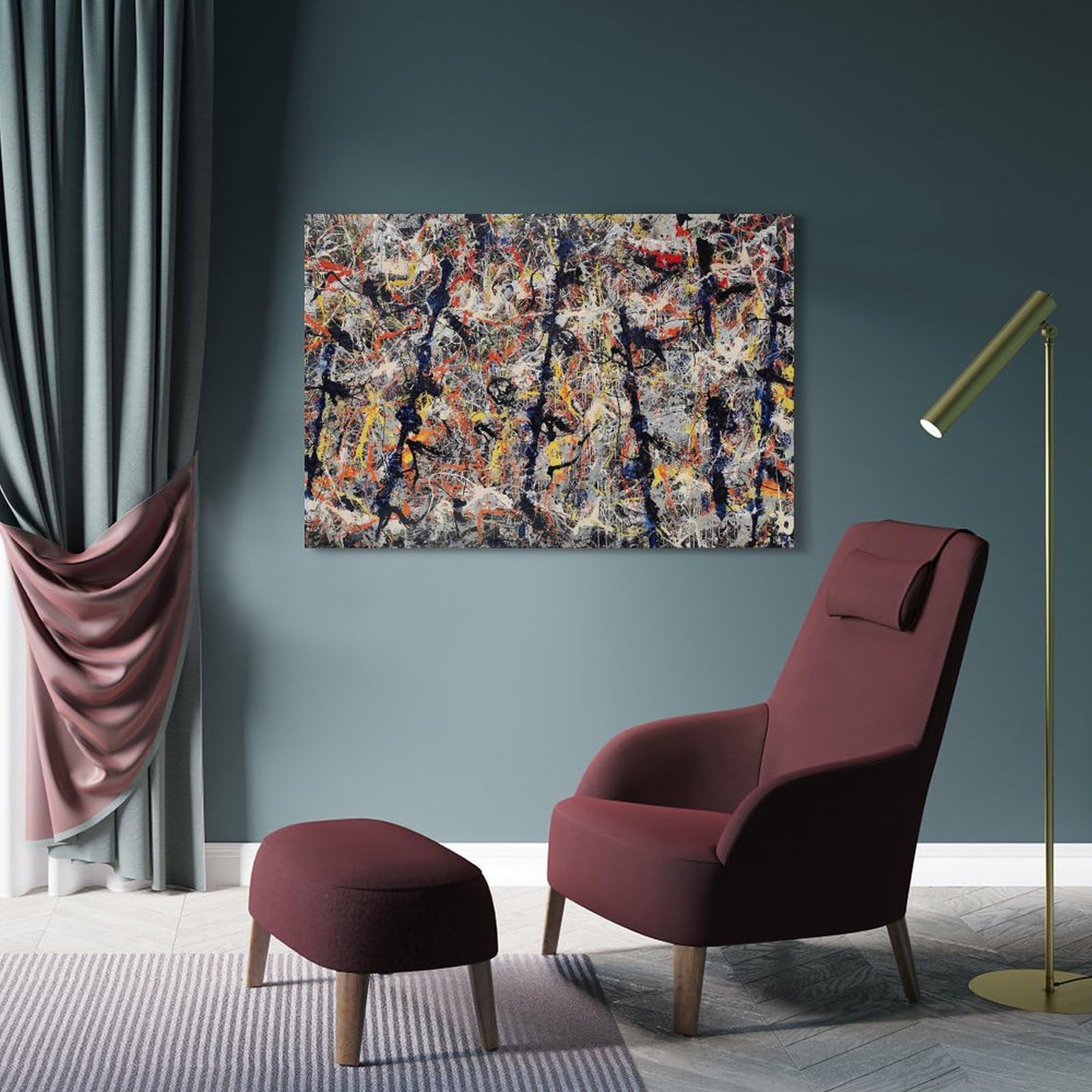 Jackson Pollock<Blu>Stampa Artistica su Tela Decorazioni da Muro per Soggiorno Camera da Letto Decorazione Senza Cornice(30x45cm-12x18inch),Senza Cornice Jackson Pollock<Blu>Stampa Artistica su Tela Decorazioni da Muro per Soggiorno Camera da Letto Decorazione Senza Cornice(30x45cm-12x18inch),Senza Cornice