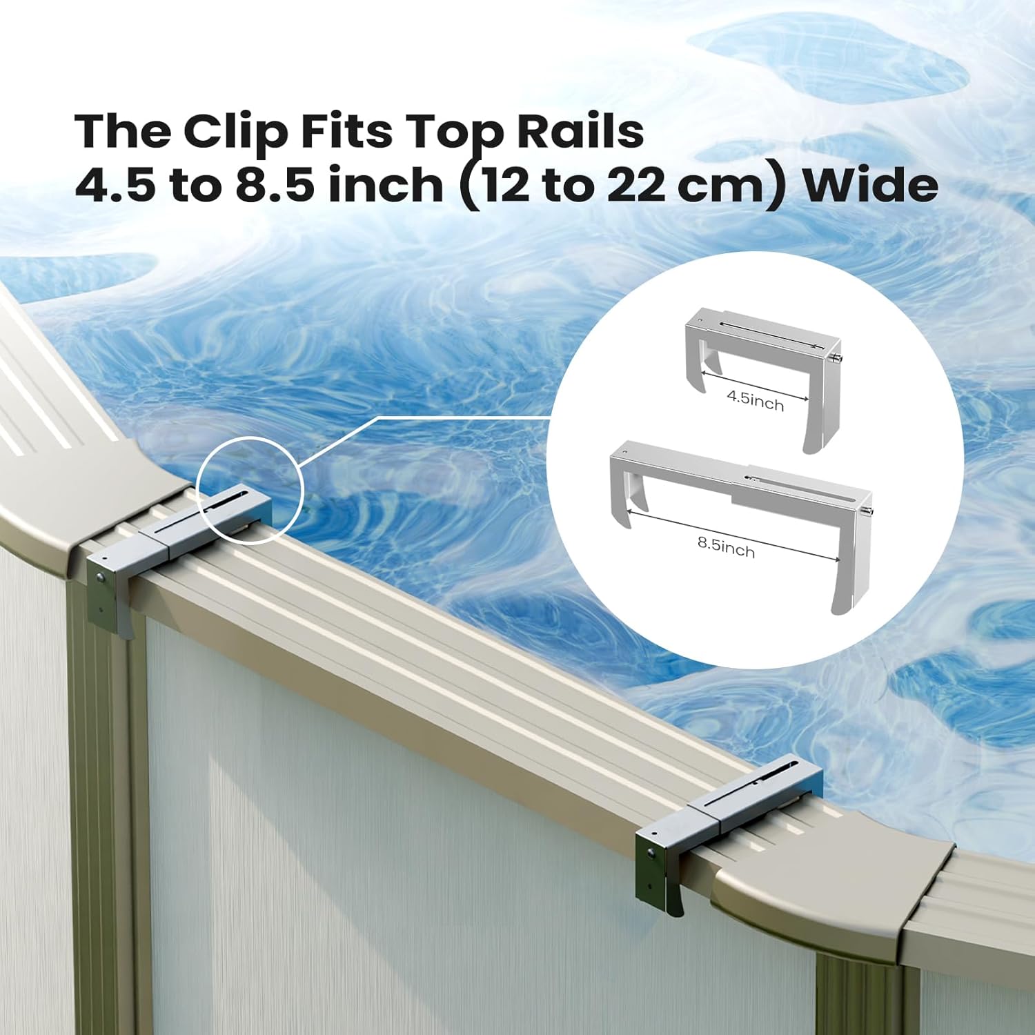 Poolside Bar Table, Pool Drink Bar with 5 Cup Holders Exclusively for Above Ground Steel Wall Pool - Patio Pool Party Accessories for Adults, Portable Suction Cup Swim Up Bar, 47×11"