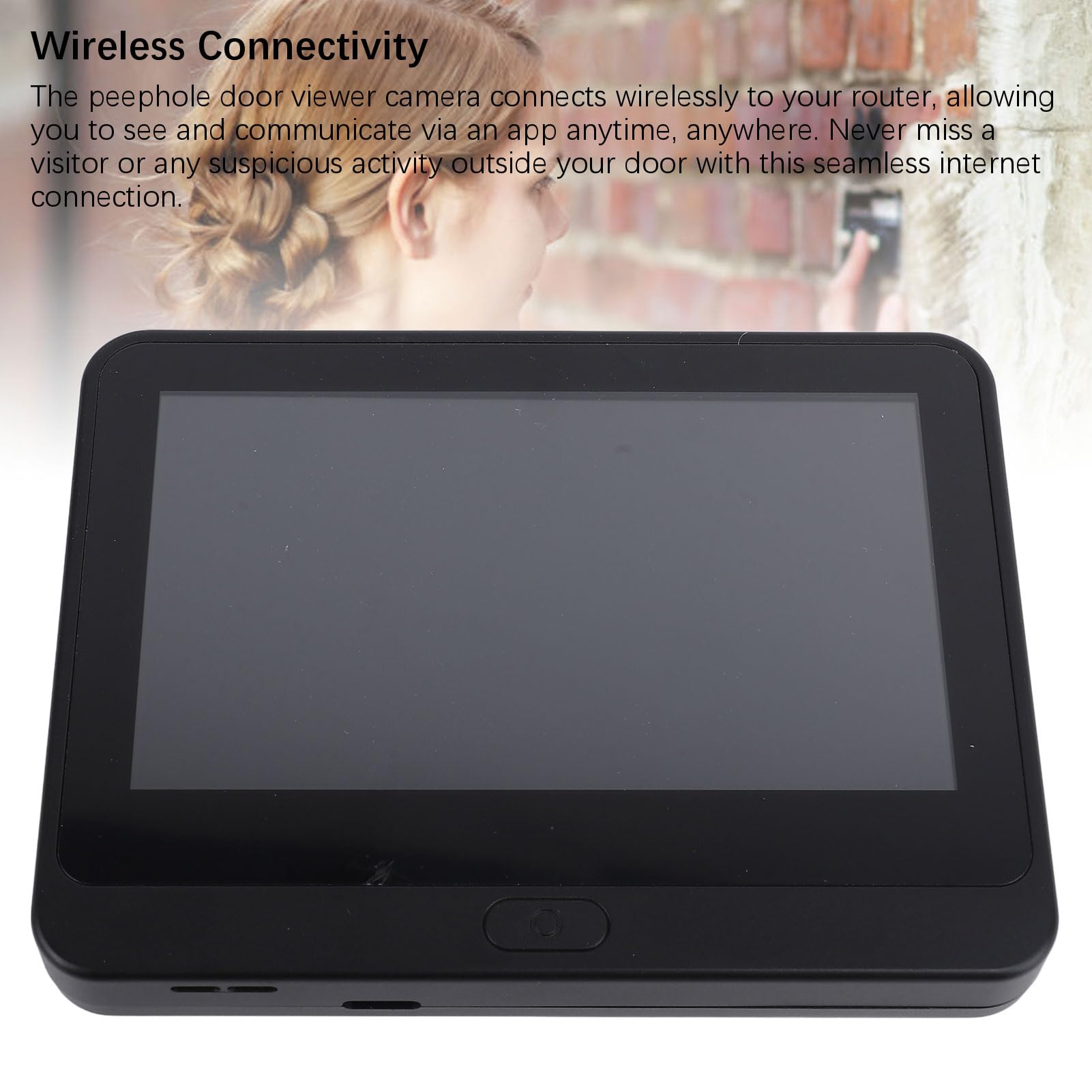YWBL-WH Video-Türspion-Kamera, Nachtsicht, Video-Türspion, Elektronische Türspion-Türklingelkamera, 1080P HD, Kabelloser Monitor, Türspion mit 4,3-Zoll-TFT-LCD-Bildschirm (BLACK)