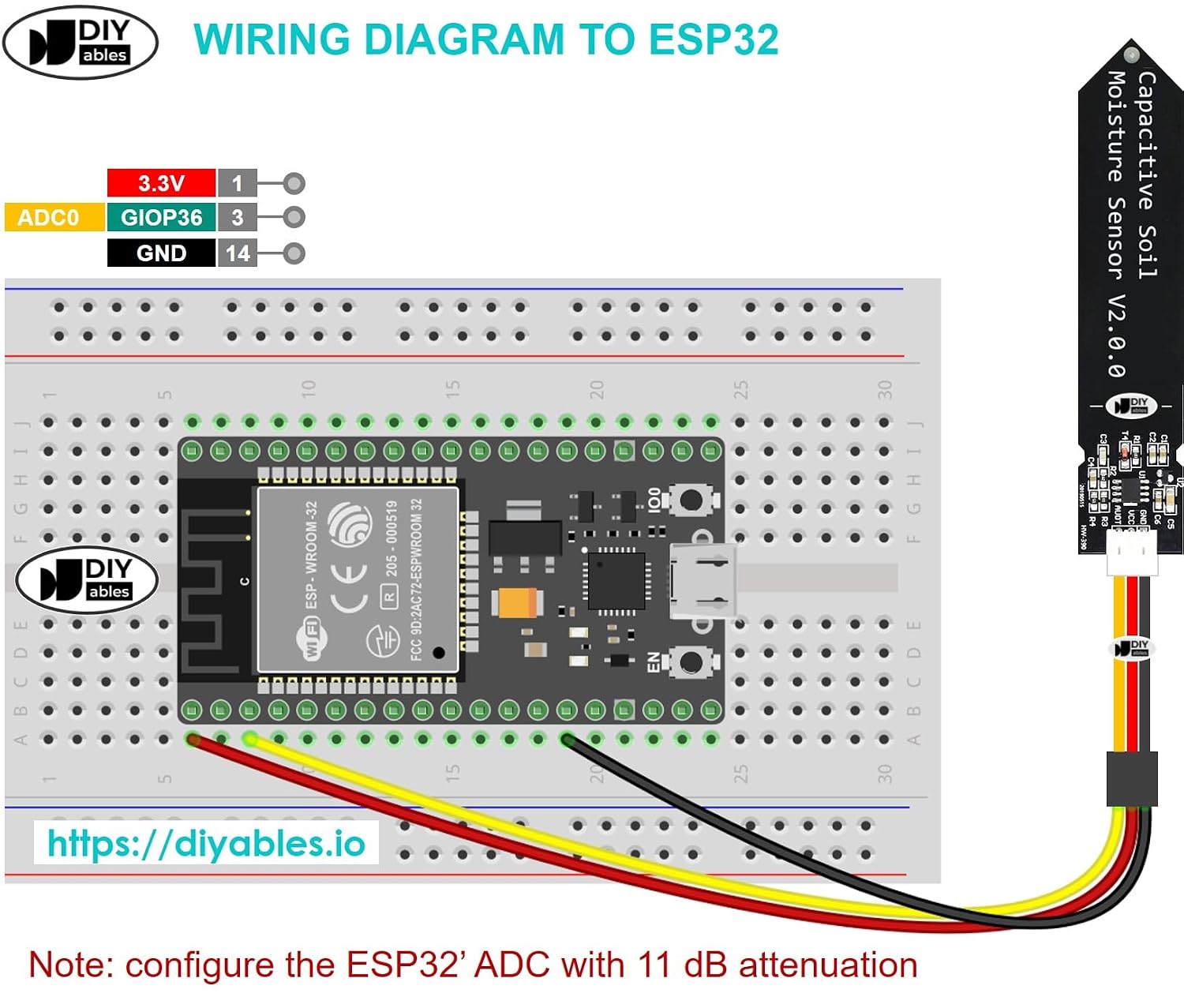 Capacitive Soil Moisture Sensor, TLC555I Chip, for Arduino, ESP32, ESP8266, Raspberry Pi, 4 Pieces