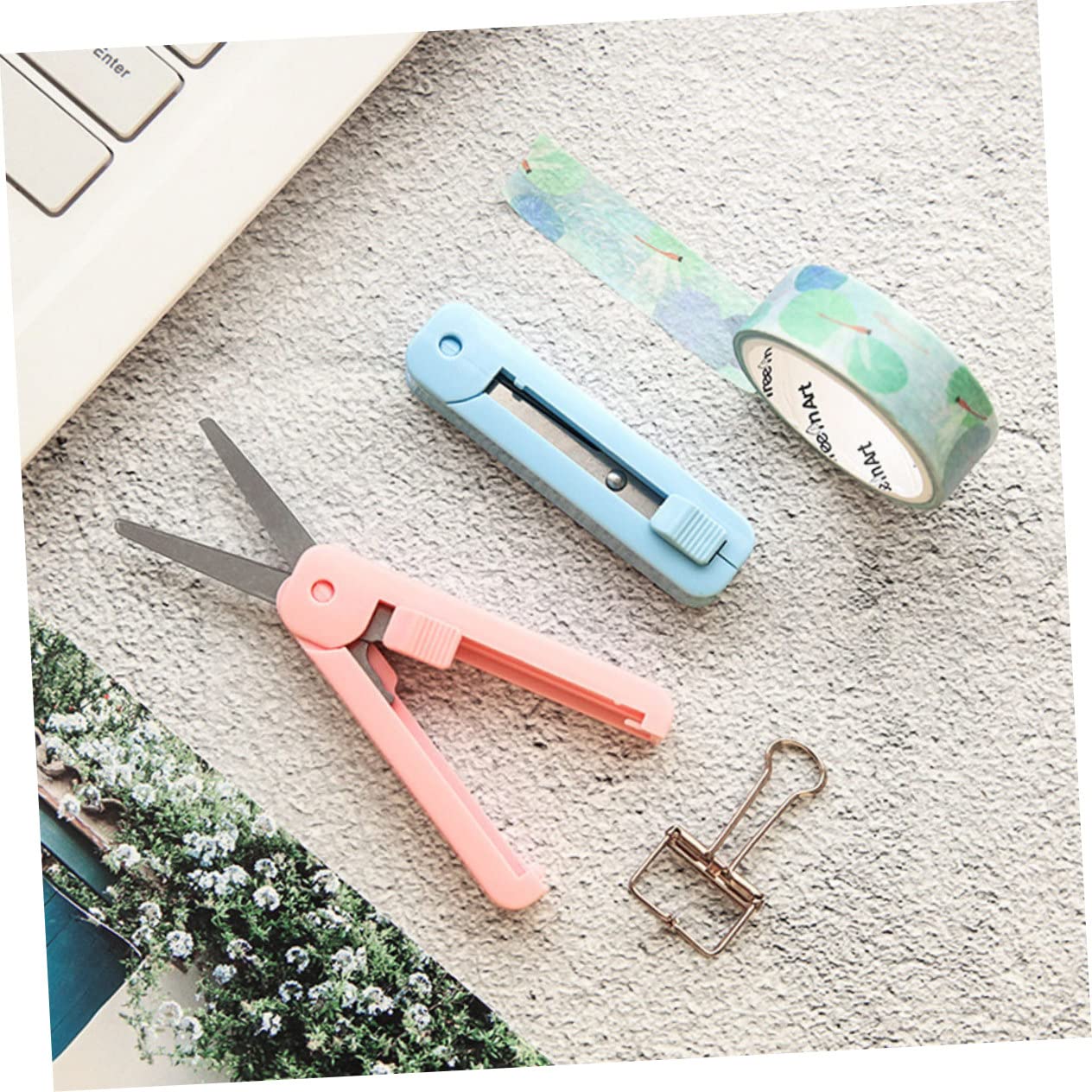 STOBOK 8stücke Mini Faltbare Scheren Tragbare Sicherheitsscheren Teleskopisch Für Zuhause Büro Und Outdoor Edelstahl Mixed Colors