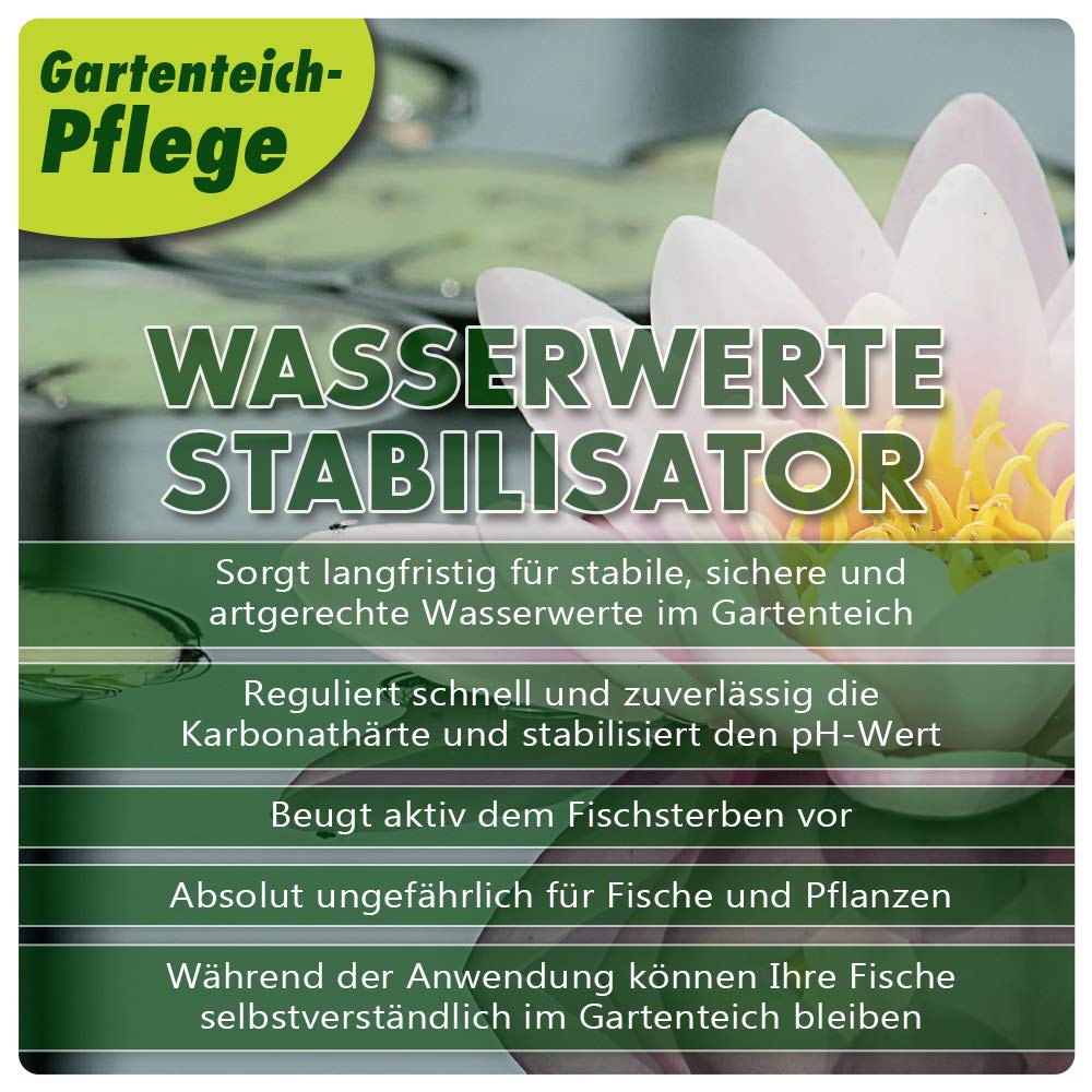AQUALITY Gartenteich Wasserwerte Stabilisator 3in1 (Artgerechte Wasserwerte im Gartenteich - Reguliert langfristig die Karbonathärte, stabilisiert den pH-Wert), Inhalt:5 kg