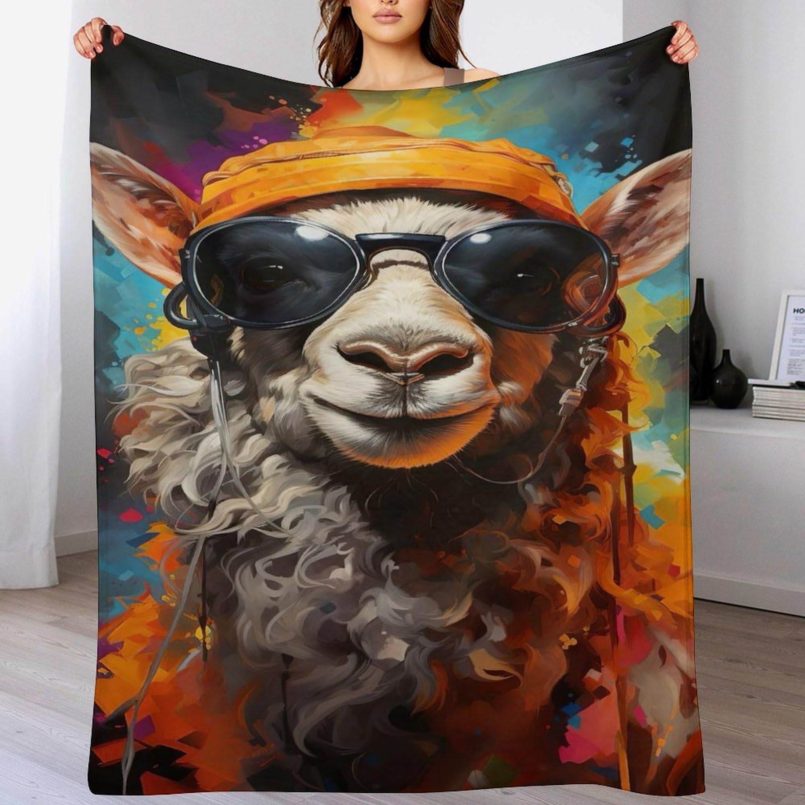 Couverture alpaga en flannel douce de 180×200cm pour le lit