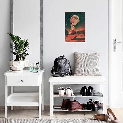 Miniatura 5 de Funny Metal Signs Trippy Cat Disco Ball Posters Retro 70s Space Cat Wall Art Mirrorball Moon Tin Sign For Home Room Office Decor 8x12inch