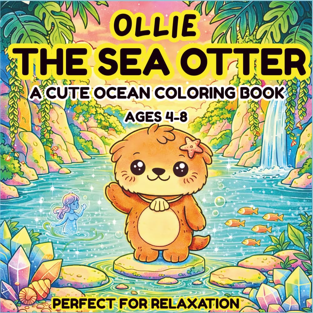 OLLIE THE SEA OTTER: Cute Sea Otter Coloring Book for Kids Ages 4–8 | 40 Big Bold and Easy Designs