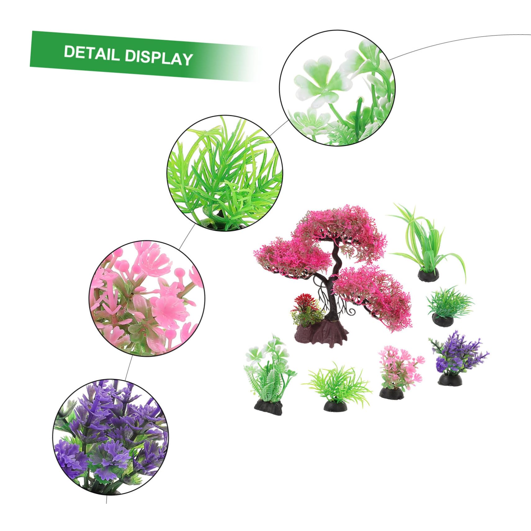 Sosoport 5 Sätze Aquarienlandschaftspflanzen Kunstpflanze Aquarienpflanzen Aus Kunststoff Aquariumdekor Gefälschte Haushaltspflanze Schwimmende Aquarienpflanzen Plastik 7 Stück * 5