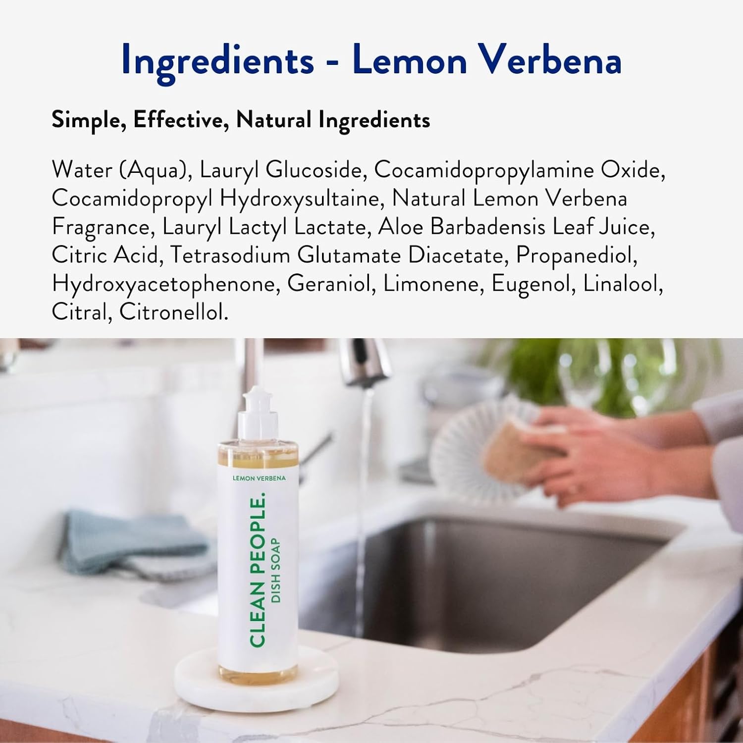 THE CLEAN PEOPLE Liquid Dish Soap - Clean, Simple Ingredients - Extra Scrubbing Power (Lemon Verbena Scent) 12 fl. oz (3 Pack) - Image 5