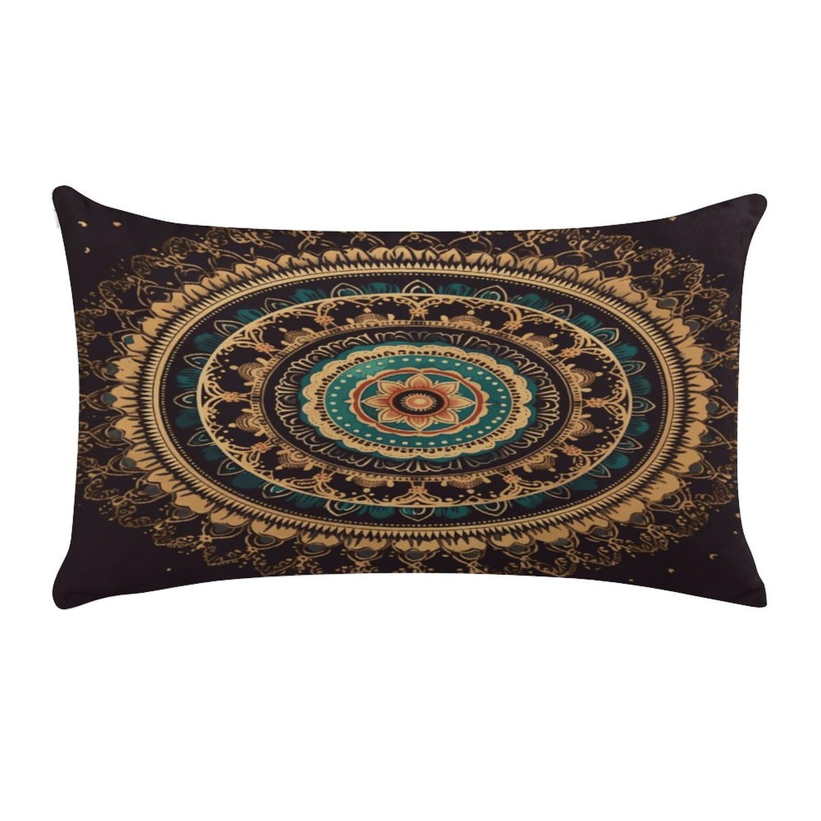 FekiLoot Mandala Pillow Covers Short Plush Pillowcase with Zipper Cozy Soft Rectangular Throw Pillow Case Luxury Style Cushion Cases Decorative Lumbar Pillow Shell 12" X 20"