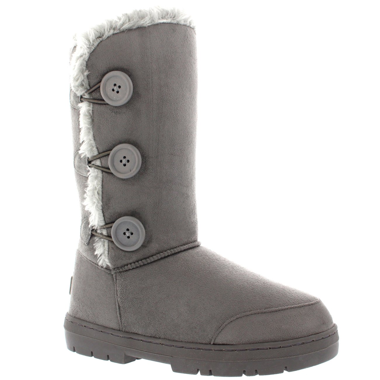 Holly Womens Triplet Button Waterproof Winter Snow Boots - Grey - 7-40 - AEA0155