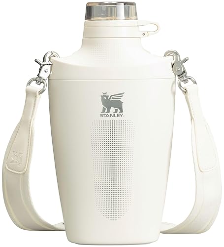 Stanley Cross Bottle 23 oz | Botella de Agua de Viaje con Correa Jacquard | Tapa Tritan a Prueba de Fugas con Pajita Removible | Aislado en Acero Inoxidable | Libre de BPA | Crema