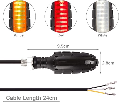 Miniatura 4 de Kinstecks - 4 luces direccionales de 12V para motocicleta, moto todoterreno y de cuatro ruedas