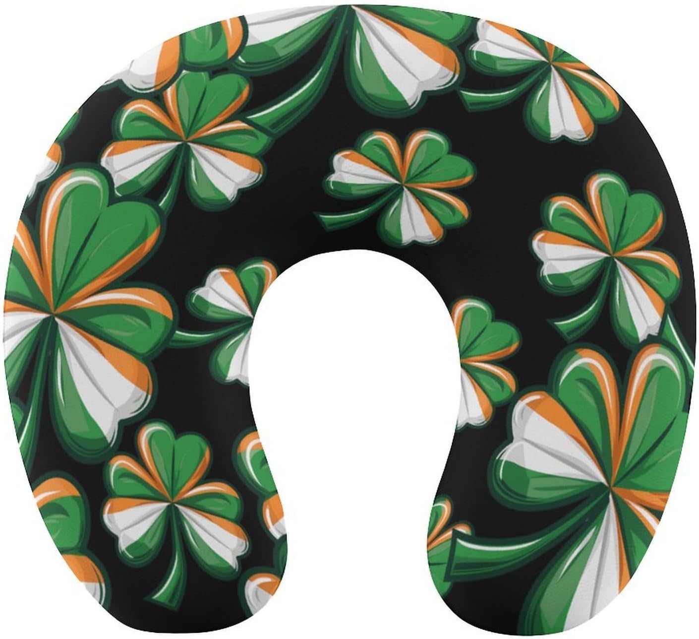 Irish Shamrock Travel Pillow U Shape Neck Pillow Washable Pillowcase for Sleeping Chair