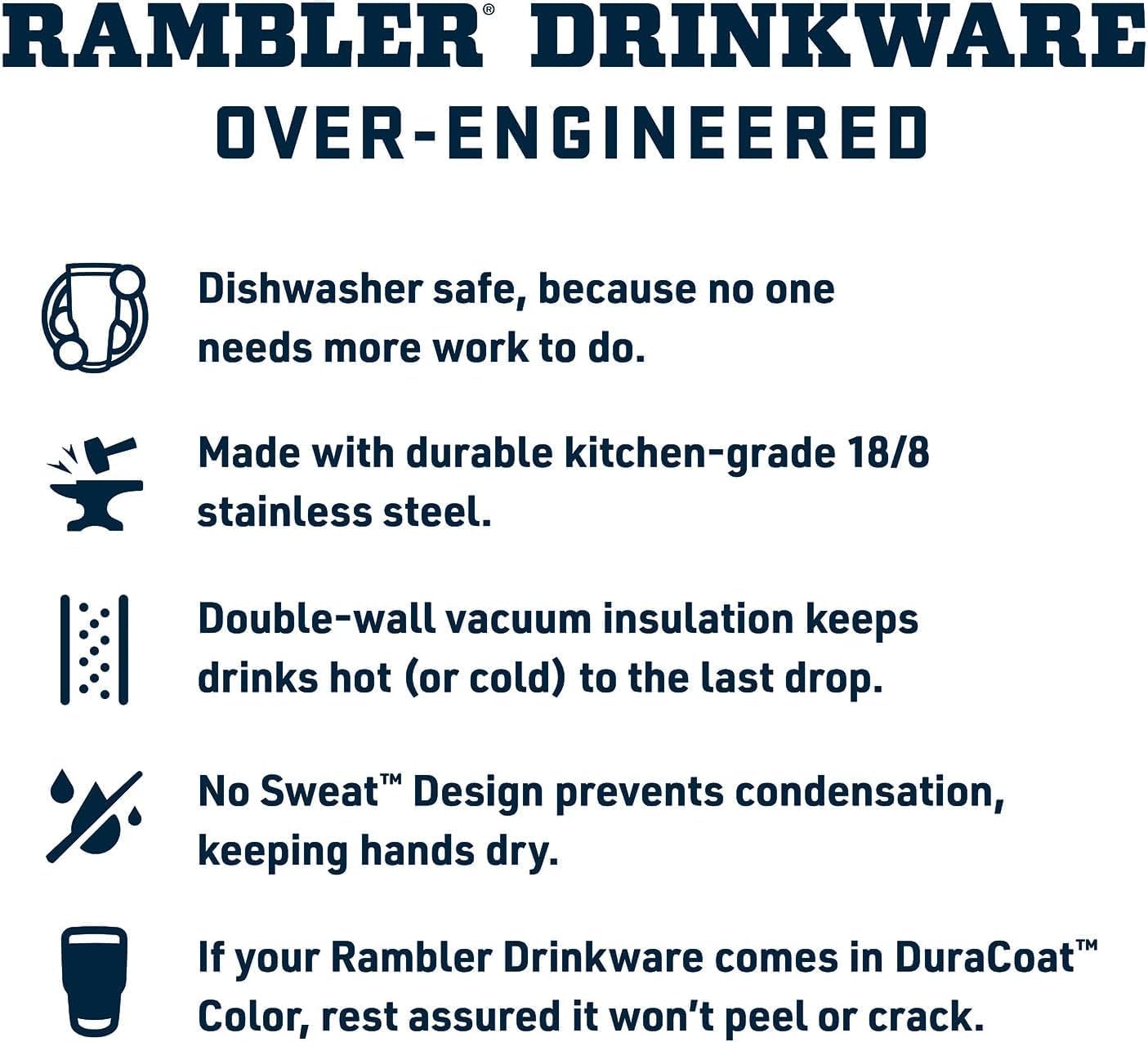 YETI Rambler 18 oz Bottle, Vacuum Insulated, Stainless Steel with Straw Cap, Moon Dust - Image 4