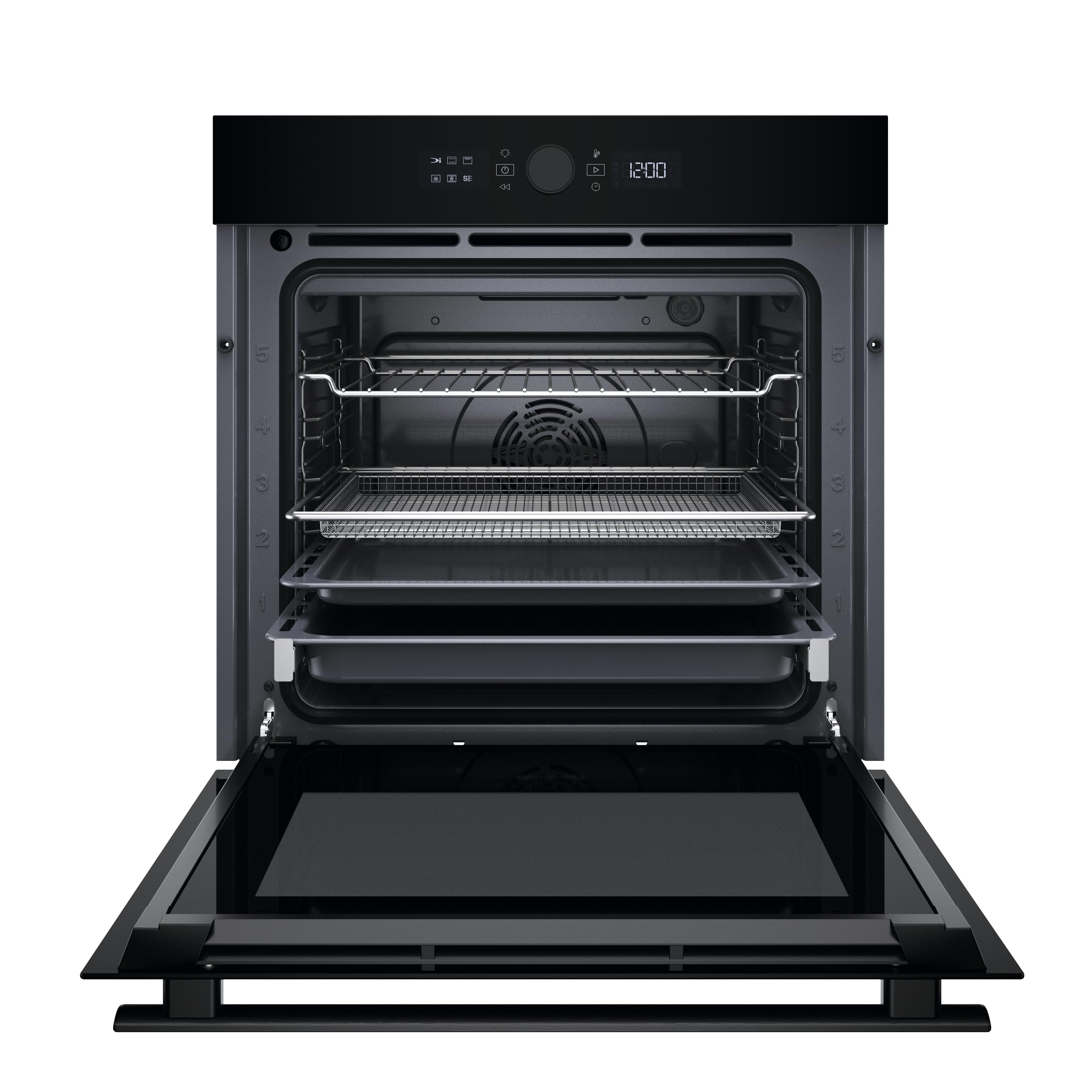 Bauknecht BBI4S8HM1SK Einbau-Backofen 60 cm 73 l Heißluftbackofen AirFry PowerHeißluft 310 °C Pizzafunktion Schwarzglas