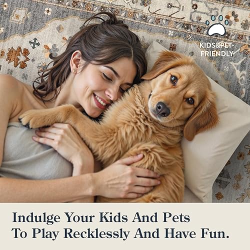 Miniatura 82 de Lahome Tapete tribal bohemio, pequeño, suave, antideslizante, lavable, de pelo corto, para piso en puerta, interior, entrada, baño, silla, Verde