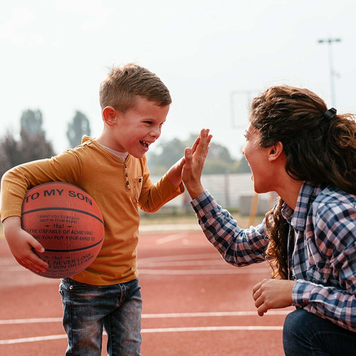 KAAYEE Engraved Basketball for Grandson, Engraved Basketball for Son from Mom Dad, Personalized 29.5" Basketballs Gifts, Custom Christmas Birthday Graduation Back to School Gift for Son from Mom Dad