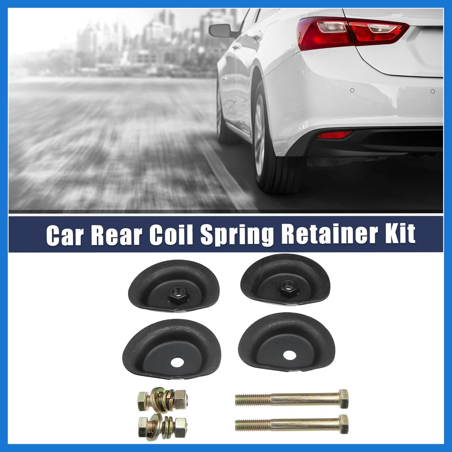 Car Rear Coil Spring Retainer Kit Replacement Fit for Chevy C10 C20 Pickup - Pack of 1 Black Auto Accessories