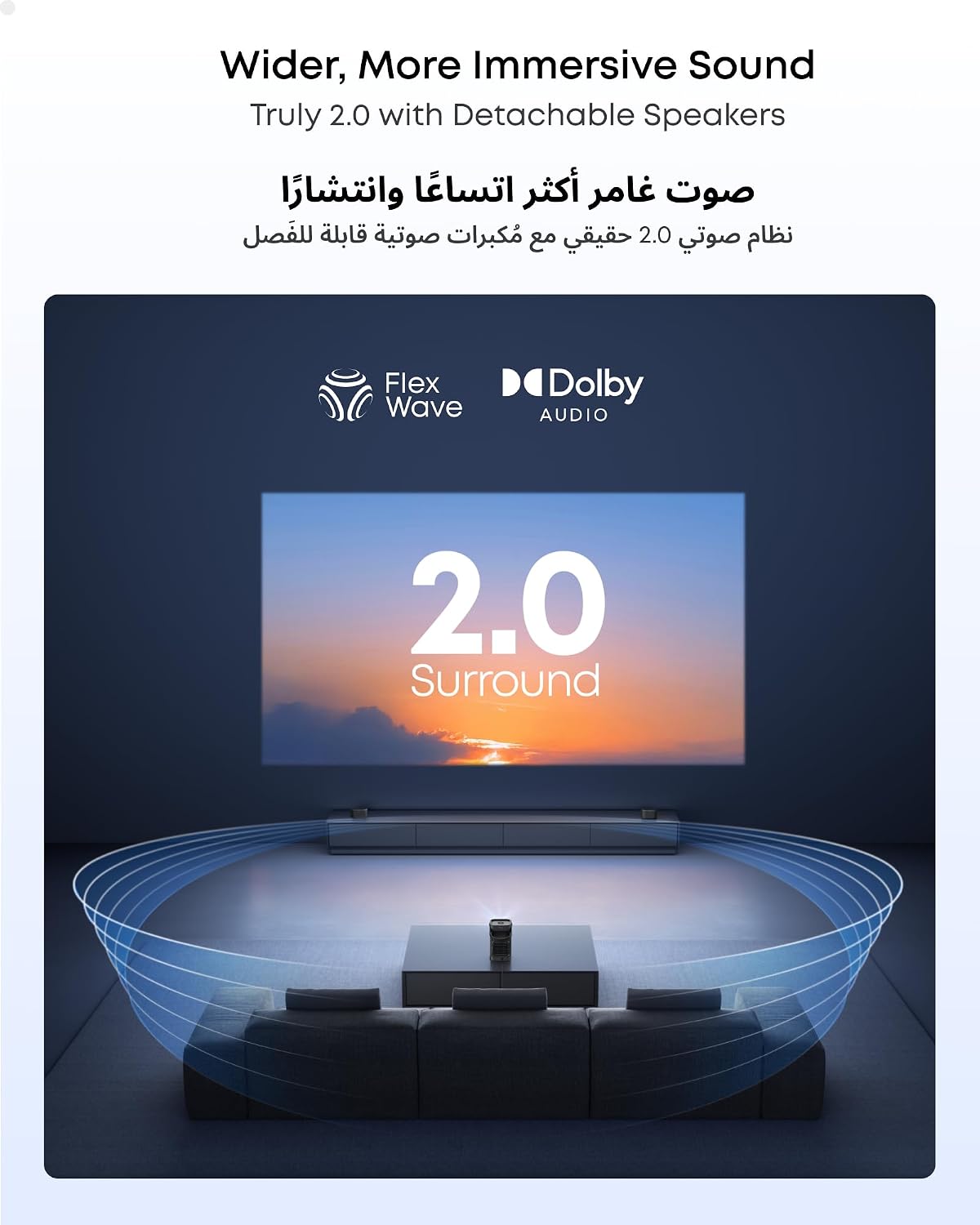 پروژکتور همراه Nebula P1 با اسپیکر جداشدنی، 650 ANSI، 1080p