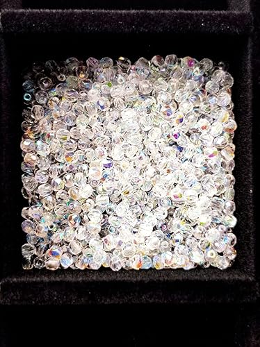 Miniatura 8 de 600 cuentas de vidrio de 0.118 in facetadas redondas 1/2 color de masa: cristal AB