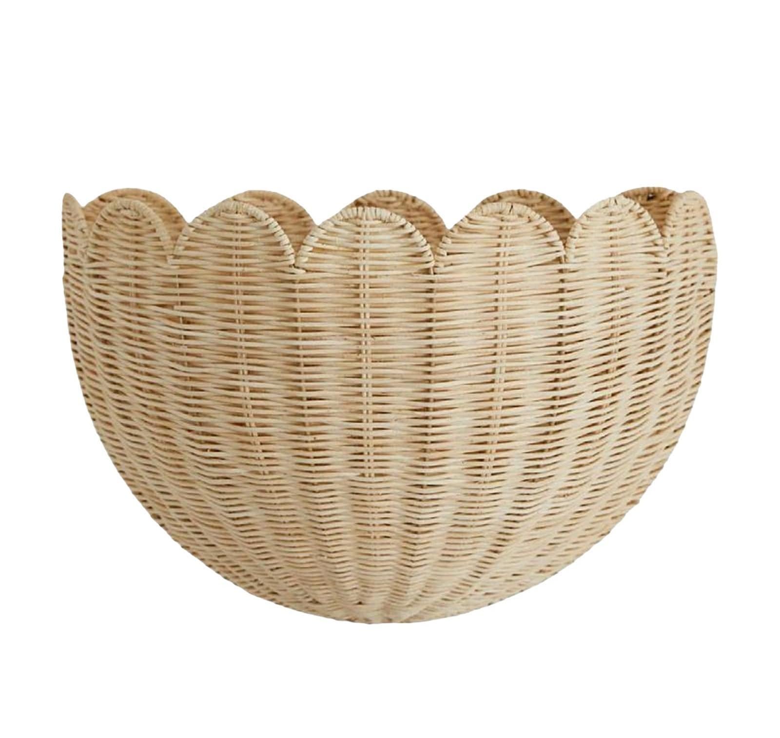 Hand Woven Magazine Holder Woven Wall Hanging Basket Kitchen Imitation Rattan Decorative Magazines Storage For Planter Bathroom Towels Balcony Restaurant