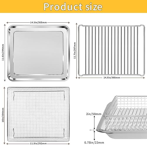 Miniatura 2 de GWY Piezas para freidora de aire Cuisinart TOA-95, horno tostador, 3 piezas para hornear con freidora de aire, bandeja para horno, accesorios para