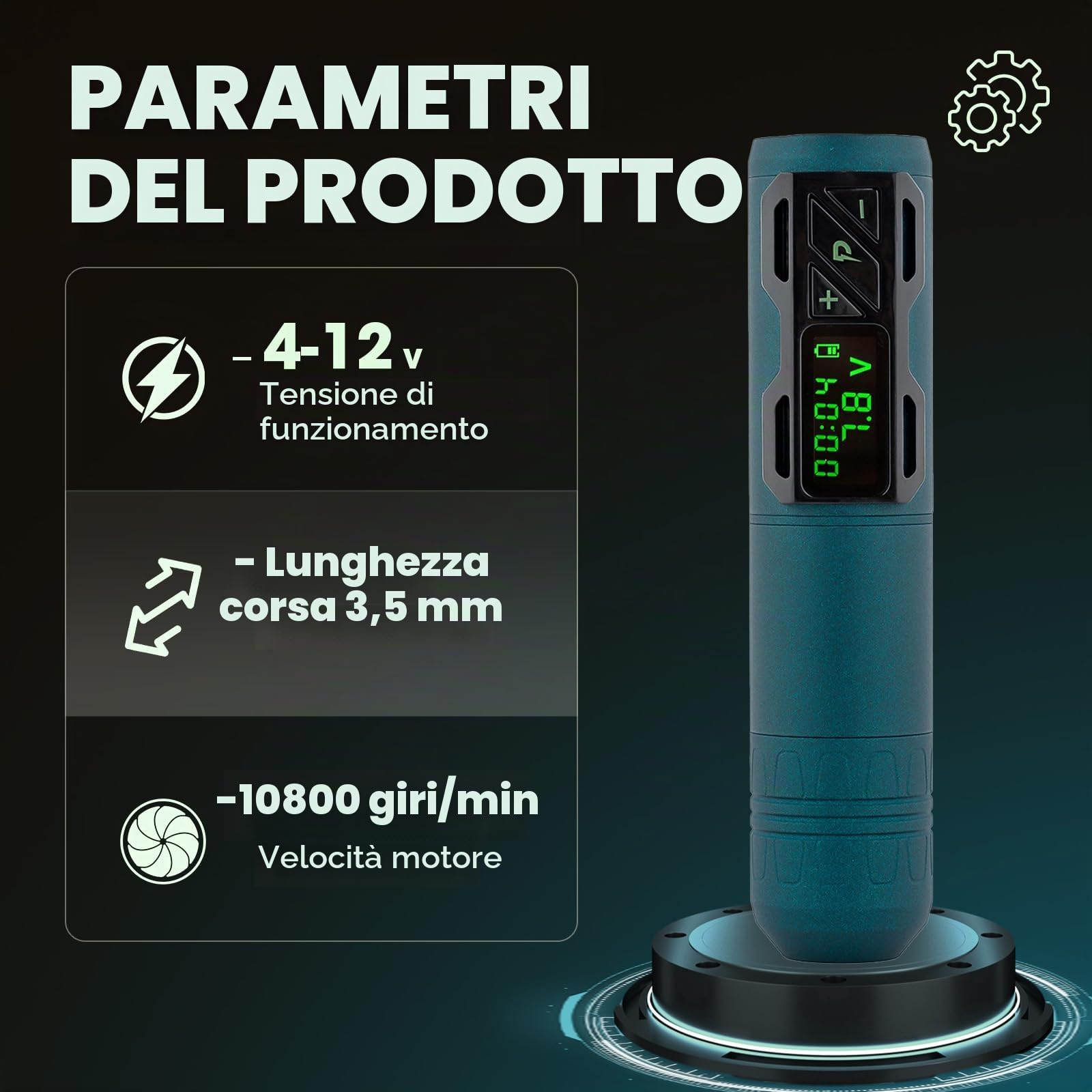 INKin Kit Tatuaggi, Macchinetta Tatuaggi Senza Fili con 3.5mm Stroke e 1800mAh Batterie, Macchina Tatuaggi Kit Completo con Aghi Tattoo Pelle Sintetica Tattoo Inchiostro Tatuaggi per Principianti
