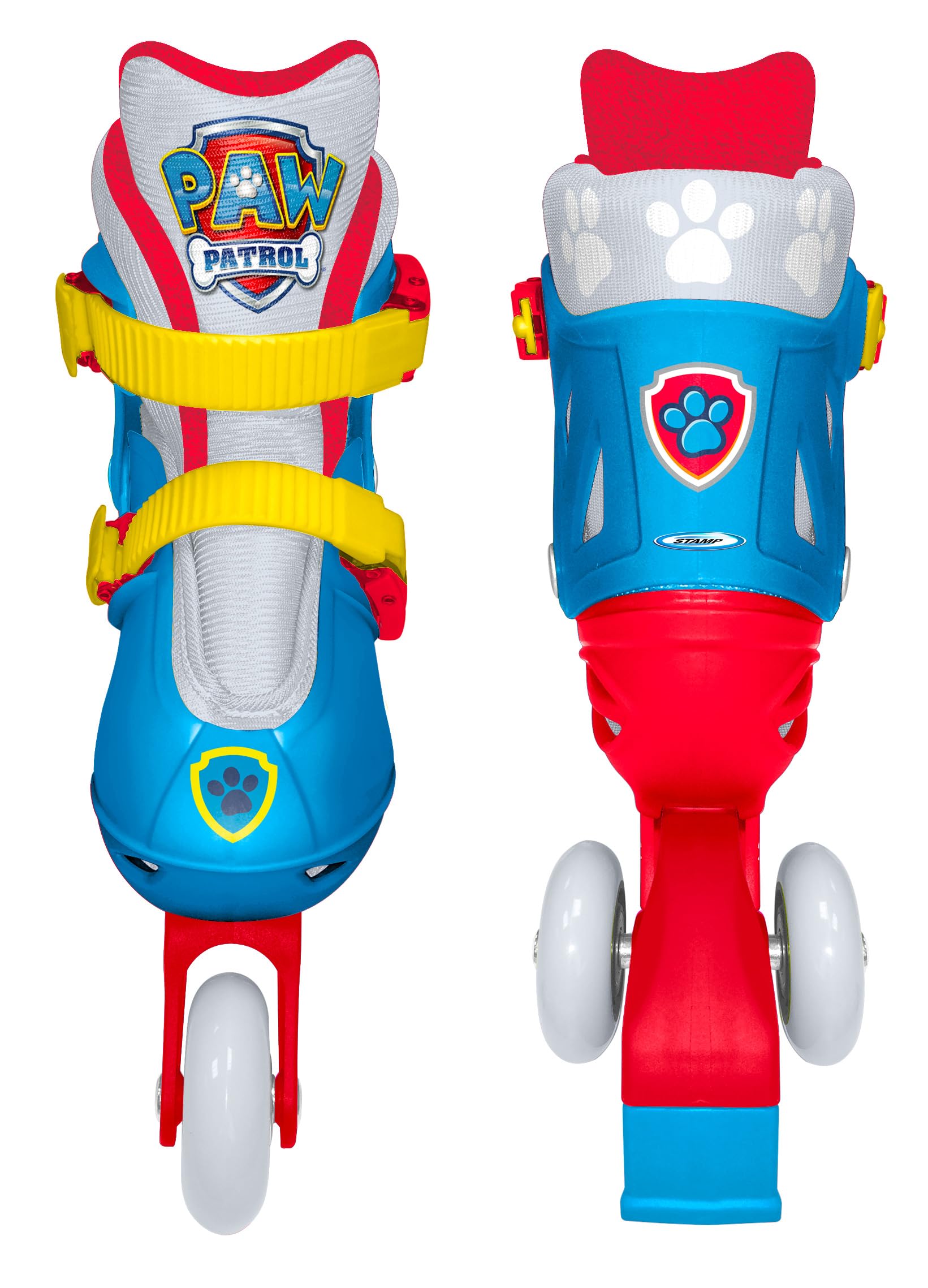 Adjustable Two in One 3 Wheels Skate Paw Patrol Size 27-30, Bleu