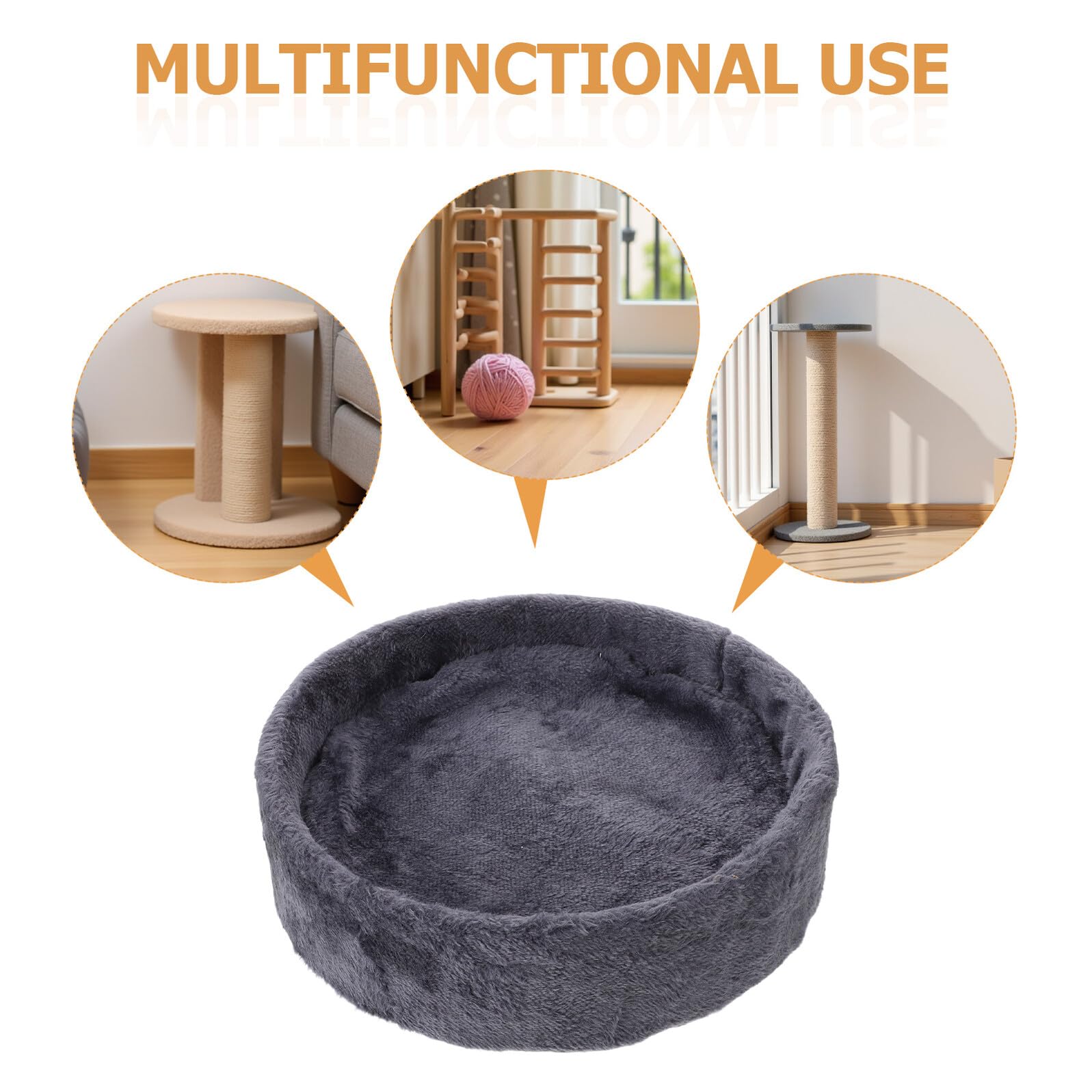Katzenhängematte Ersatzteil Fleece 30X30cm Dunkelgrau Komfortable Katzenbaumauflage für Wohnungskatzen Waschbares Haustierbett Einfach Montierbar