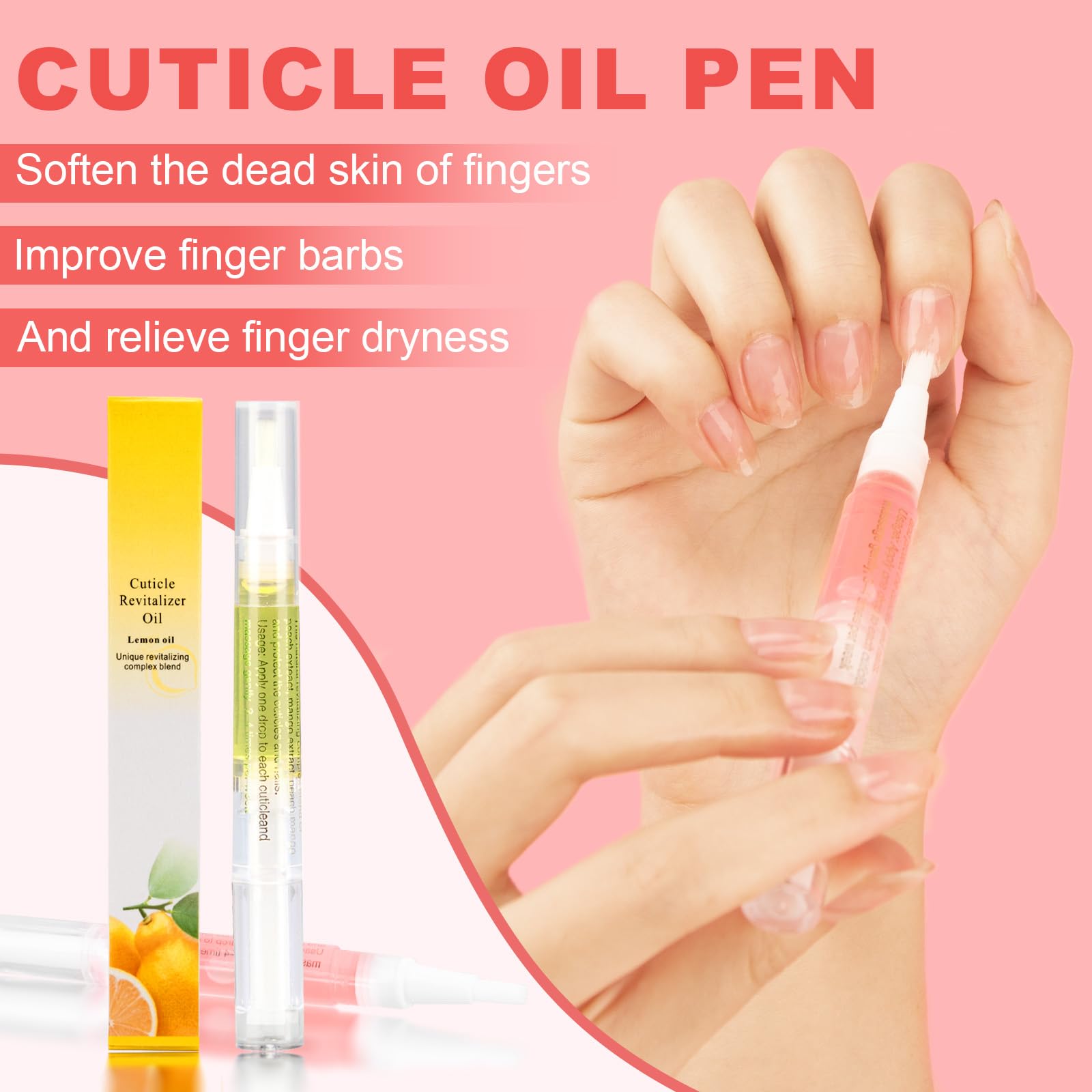 Stylo à huile à cuticules,Stylo à huile de nutrition 3PCS avec lime à ongles,Huile à cuticules pour ongles,Cuticule à l’huile pour ongles pour réparer les ongles fissurés et secs