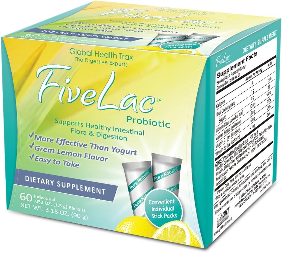Inc. – Fivelac Natural Probiotics Candida Solution with Acidophilus 5 Lac 60 Servings