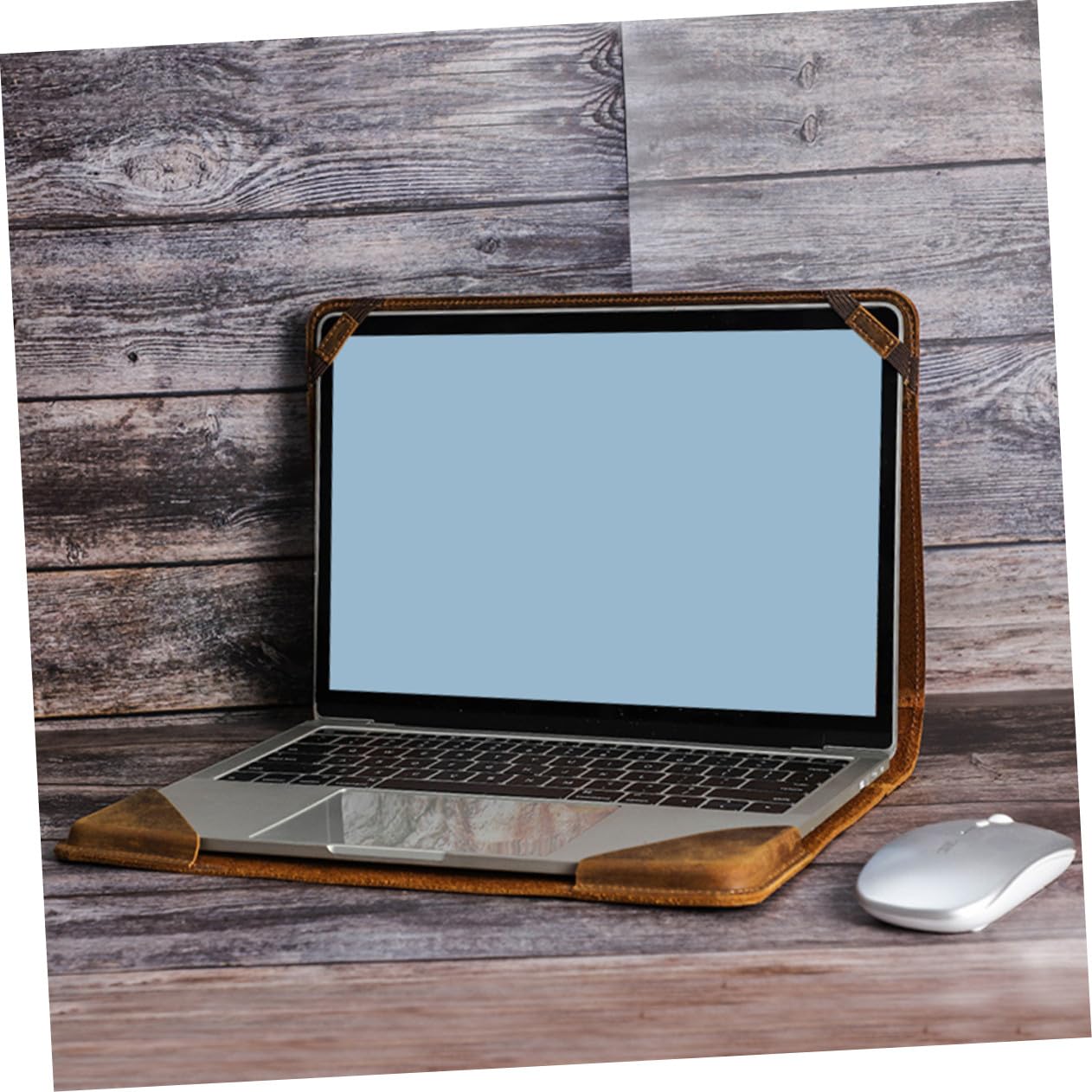 Angoily Custodia Protettiva in Vera Pelle per Laptop da 13,3 Pollici, Elegante e Leggera Vano Portaoggetti, Resistente e Adatta a Viaggiatori e Professionisti