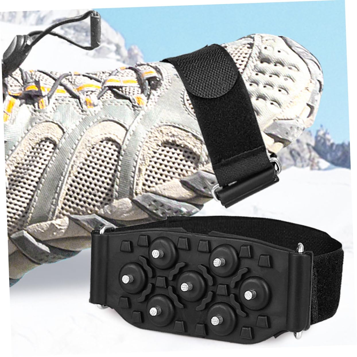 Sosoport Copriscarpe Per Ramponi Pesca Sul Ghiaccio Stivali Racchette Da Neve Dito Del Piede Nevicare Pinza Anti Scarpa Tacchetti Per Scarpe Pinze Black Acciaio Al Manganese