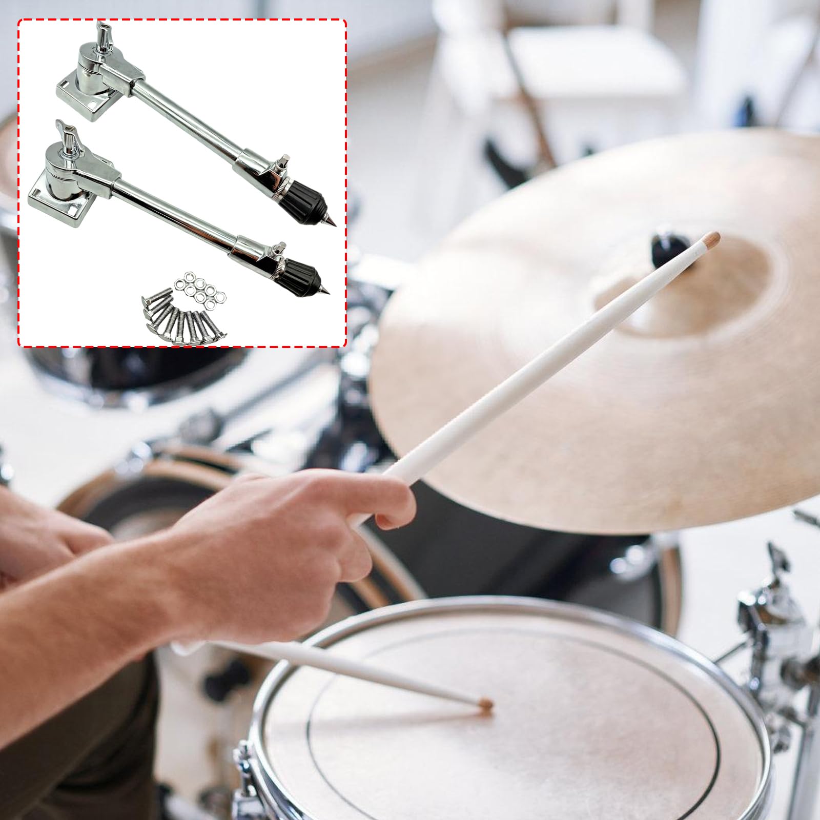2 Stück rutschfeste Bassdrum Füße, Instrumentenzubehör mit rutschfester Basis, perfekt für professionelle und Anfänger Schlagzeuger, Bassdrum Füße, Instrumentenzubehör