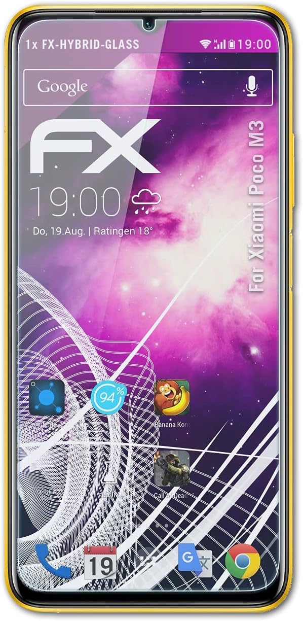 atFoliX Lámina Protectora de plástico Cristal Compatible con Xiaomi Poco M3 Película Vidrio, 9H Hybrid-Glass FX Protector Pantalla Vidrio Templado de plástico