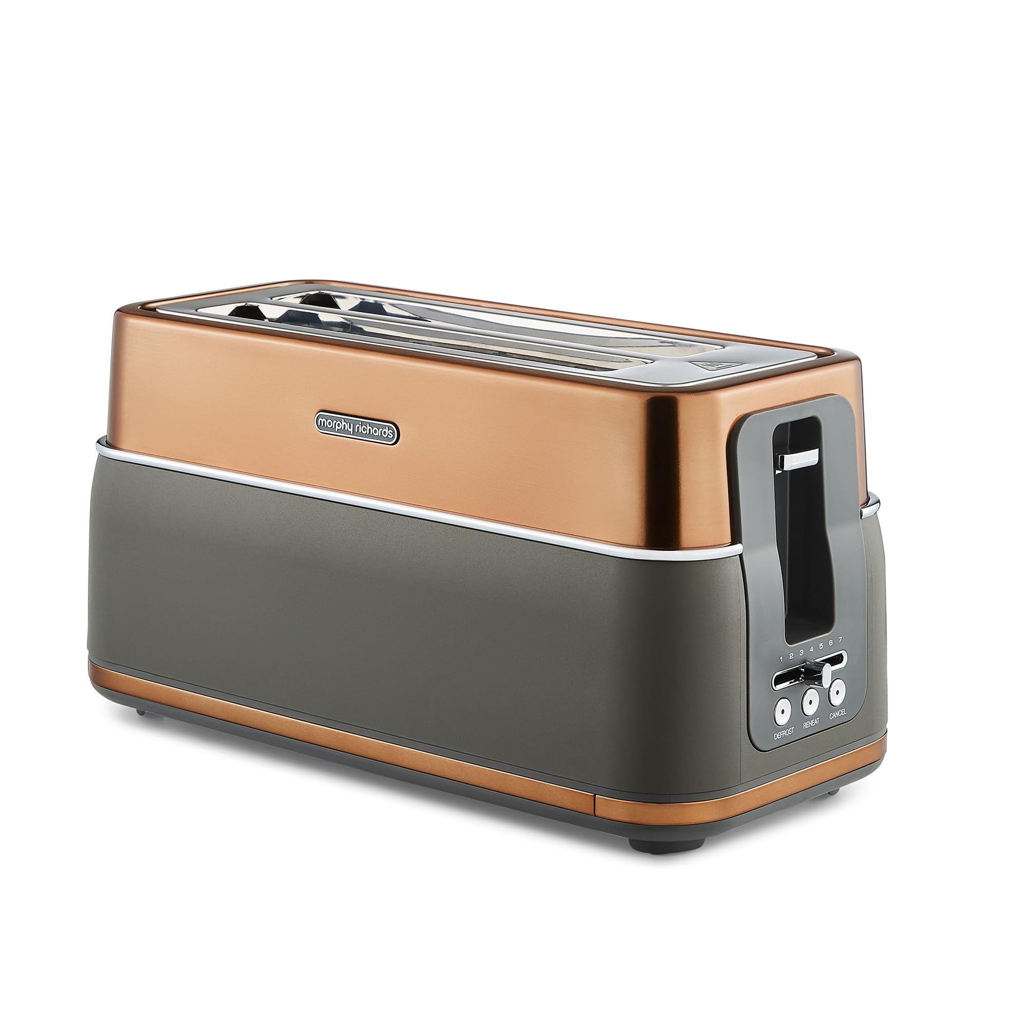 Morphy Richards Signature Opulent 4 Slice Toaster, 2 Slots, Browning Controls, Variable Width Slots, Removable Crumb Tray, Non Slip, 1800W, Copper, 245742