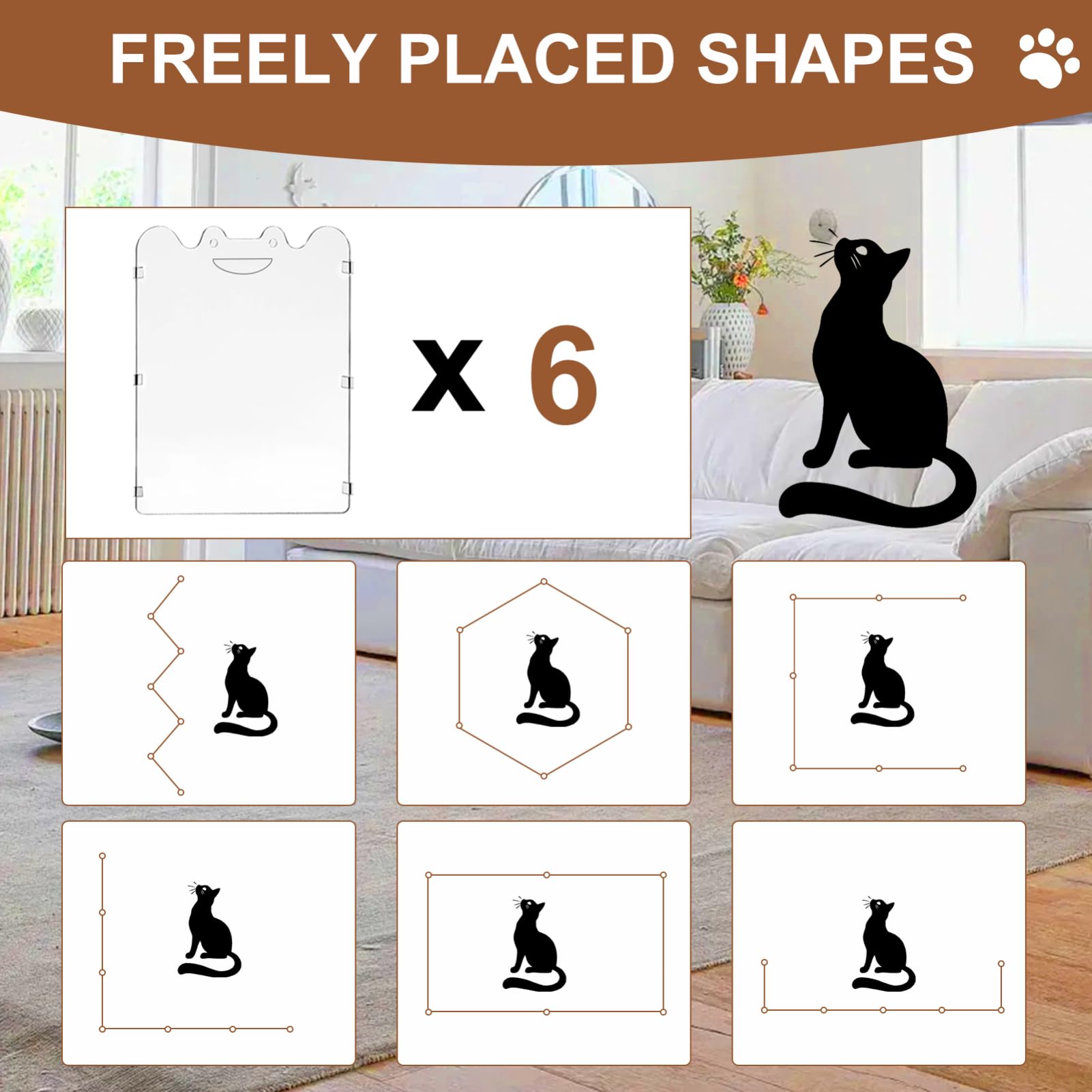 Rejilla transparente plegable para mascotas, 4 o 6 paneles, rejilla para perros plegable de acrílico con asas de transporte, barrera transparente, para puertas, escaleras interiores, pasillos