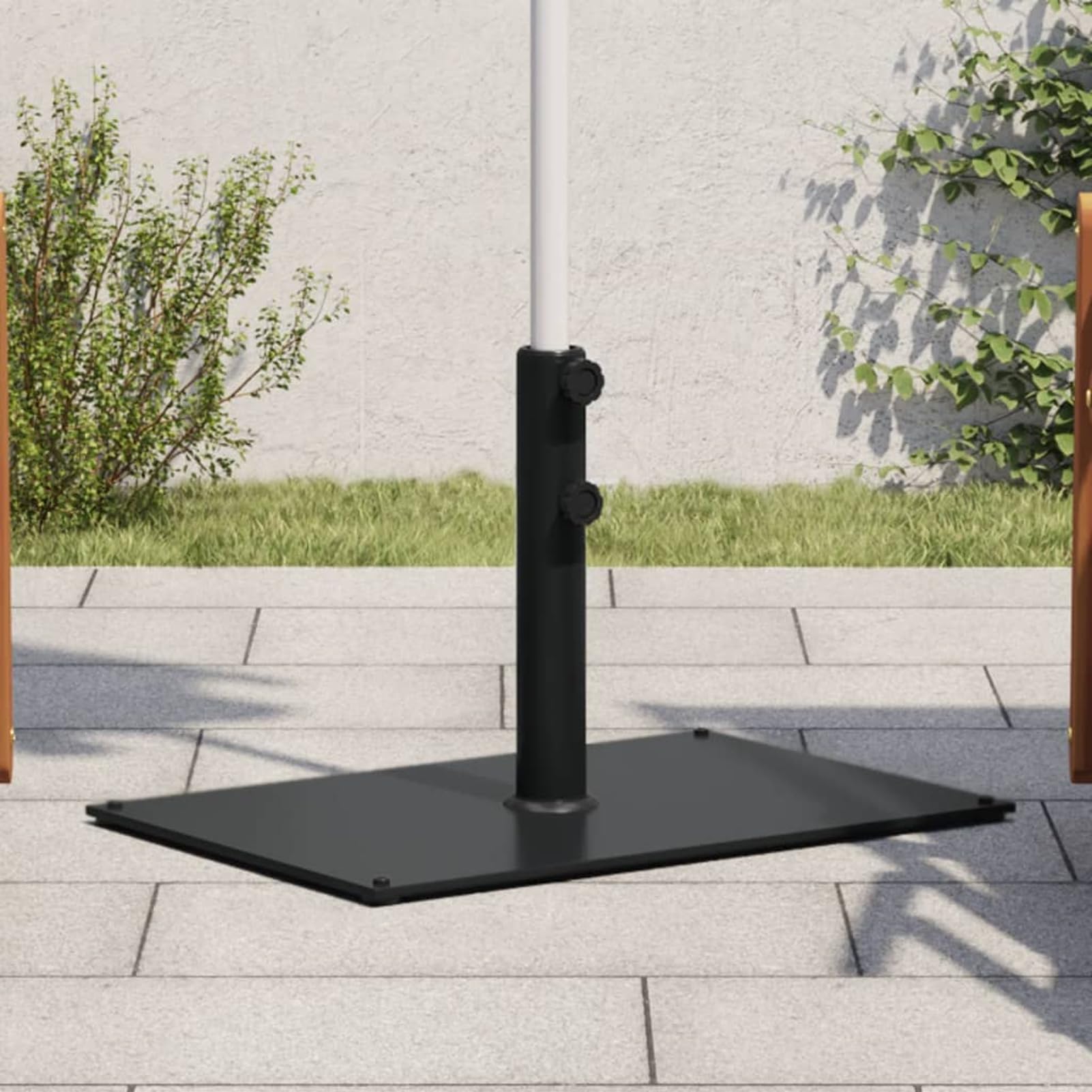 Gecheer Base per Ombrellone, Stabile e Regolabile con Manopola Doppia, 60,5 x 41 x 38 cm, Acciaio e Ferro, Adatta a Pali da 32/38/48 mm, per Esterno e Terrazza