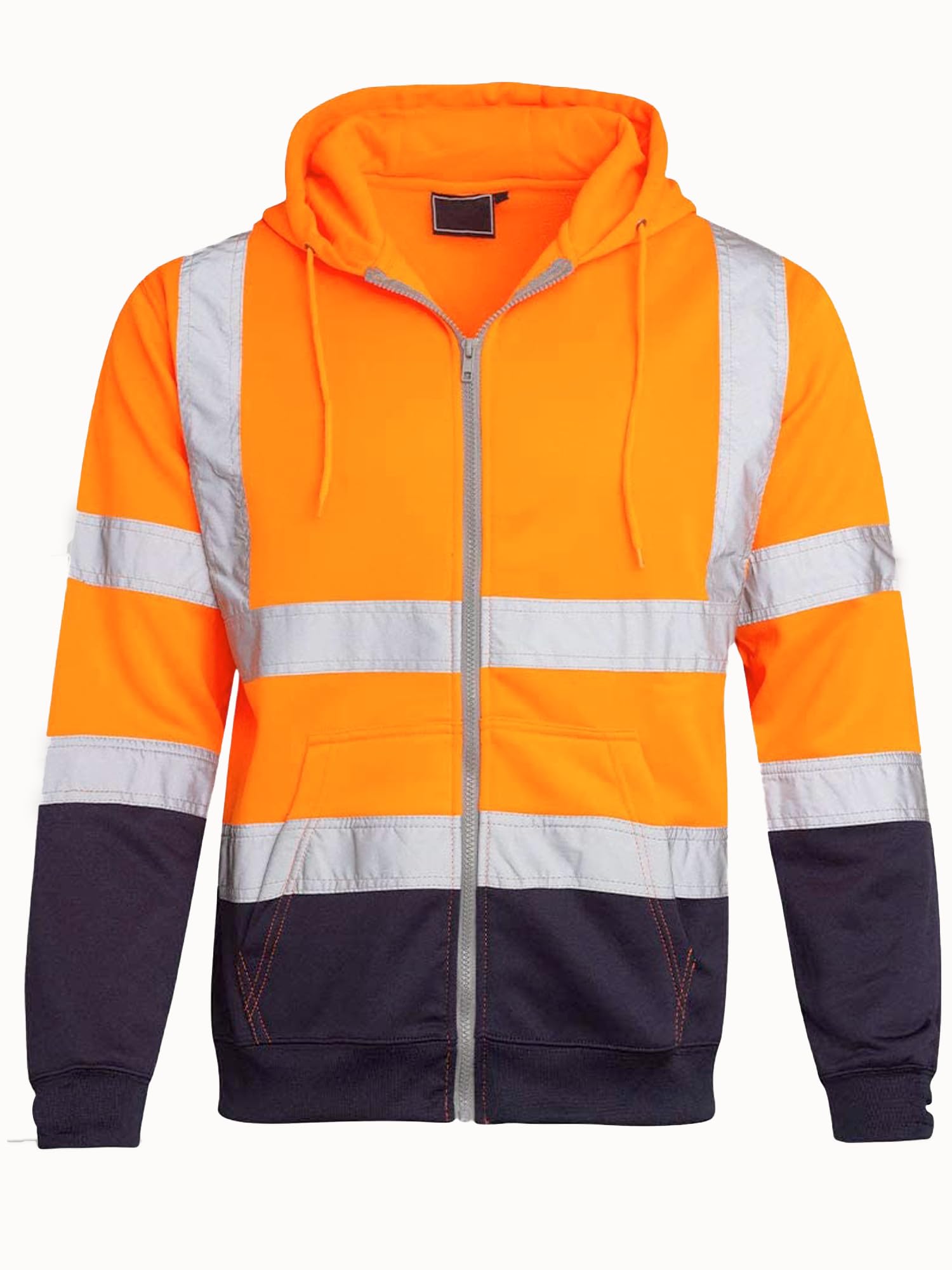 kraftd Mens Hi Vis Hoodie High Viz Hooded Sweatshirt Workwear Hoody With Reflective Tape — view 32