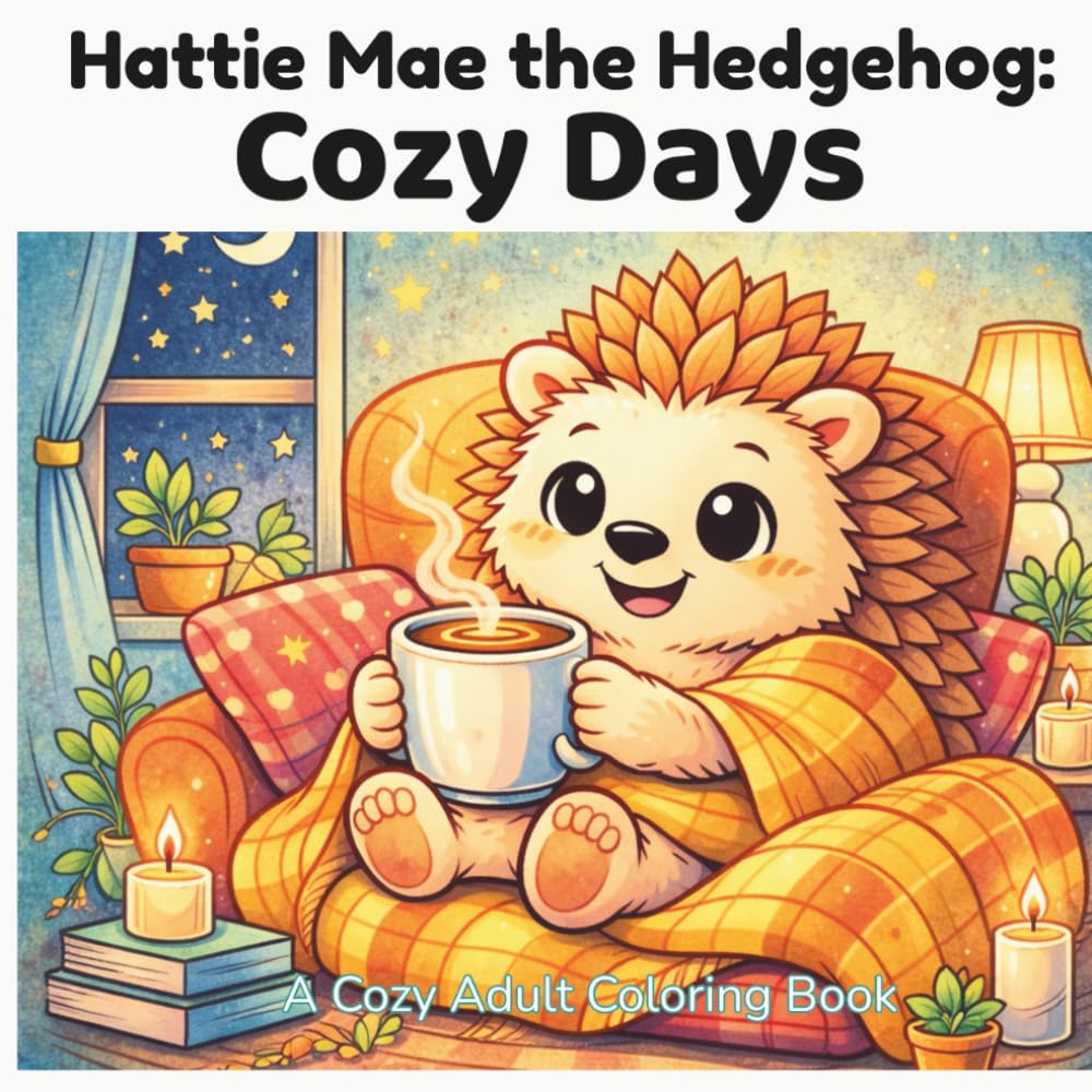 Hattie Mae the Hedgehog: Cozy Days: A Cozy Adult Coloring Book (Hattie Mae Cozy Life Coloring Series)