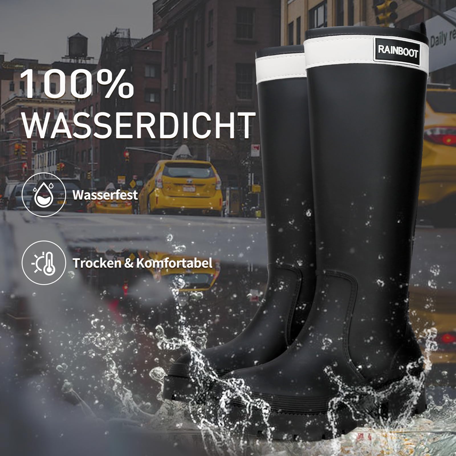 Bottes De Pluie Femme, ImperméAble Et AntidéRapant Bottes
