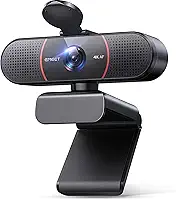 EMEET Webcam C960 4K para PC, sensor Sony UHD 4K, foco automático PDAF, microfones com cancelamento de ruído de IA dupla, correção automática de luz, FOV de 73°, webcam Plug & Play com capa de