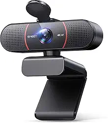 EMEET Webcam C960 4K para PC, sensor Sony UHD 4K, foco automático PDAF, microfones com cancelamento de ruído de IA dupla, correção automática de luz, FOV de 73°, webcam Plug & Play com capa de