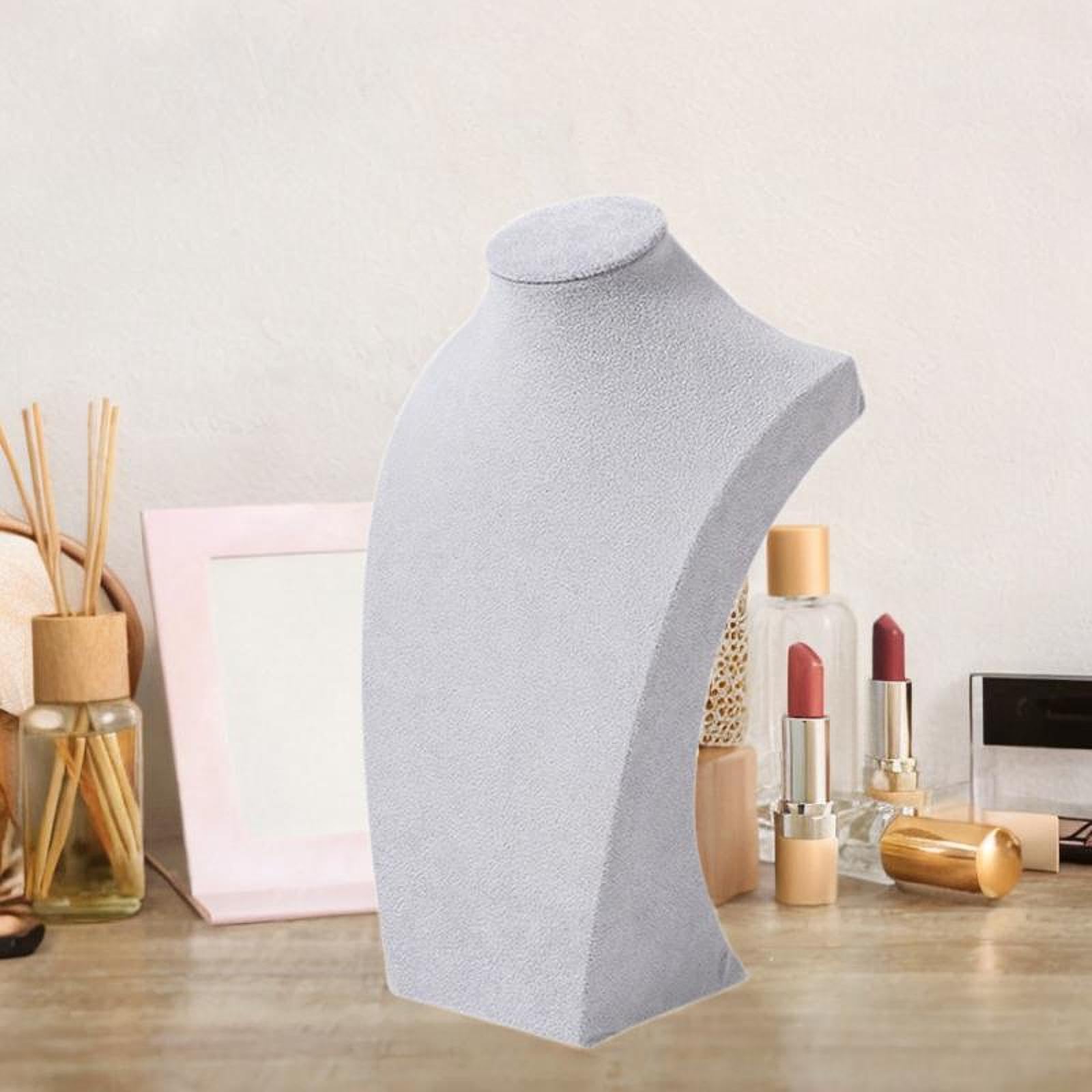 Espositore per collana Supporto per manichino per collana Supporto per vetrina Decorazione Espositore per gioielli Busto per fiere, mostre, oggetti di, Grigio Altezza 30 cm