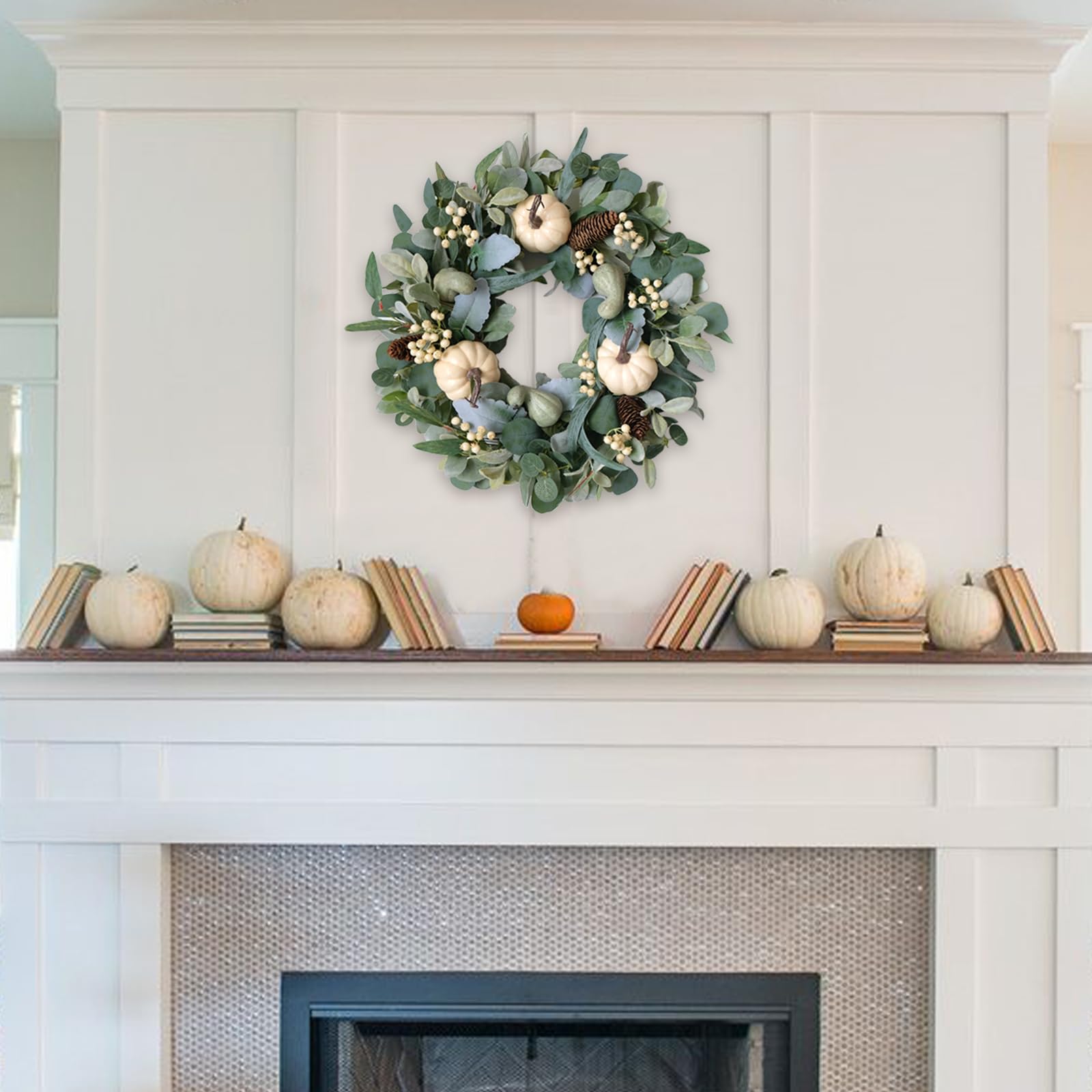 Herbstliche Kerzenkränze Mit Eukalyptus & Kürbissen - 4er Set Für Tischdeko